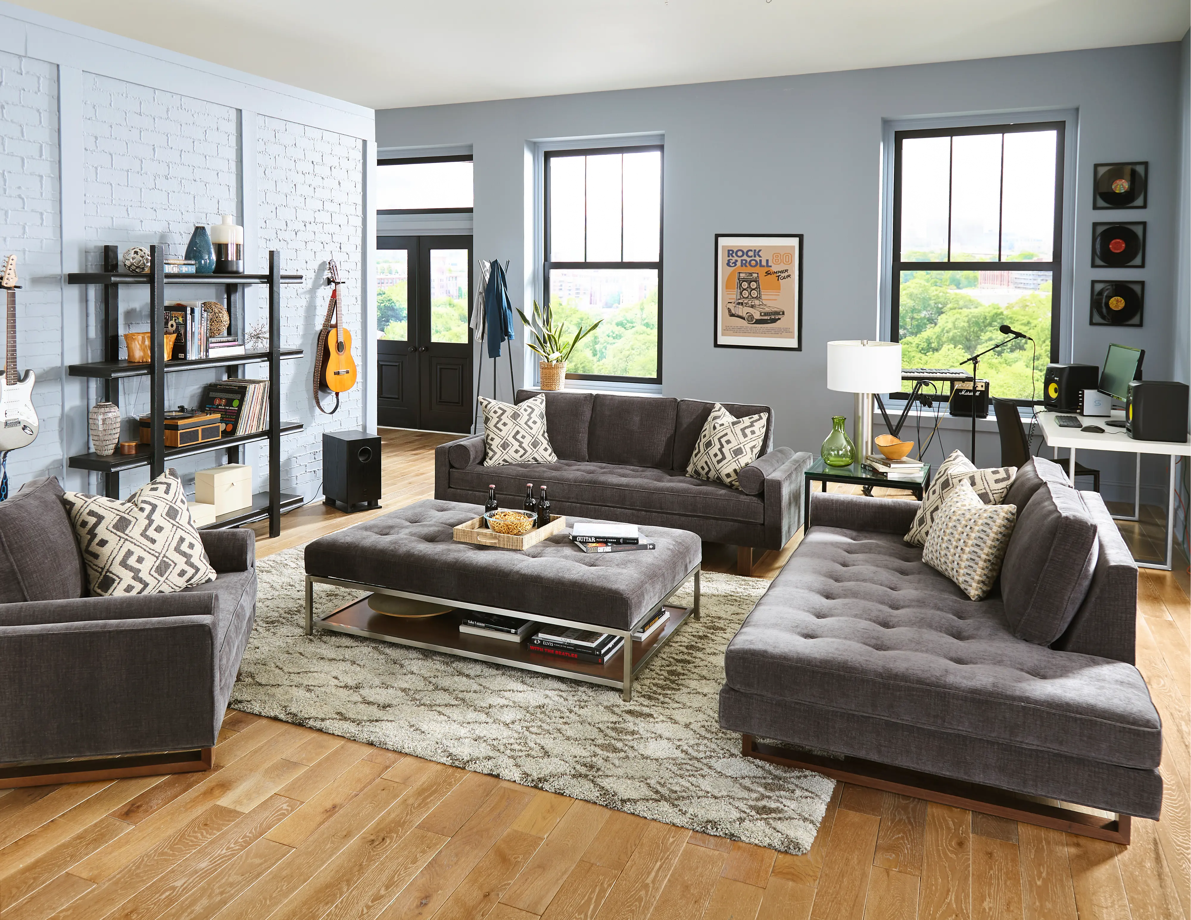 Storm Gray Chaise Sofa-7