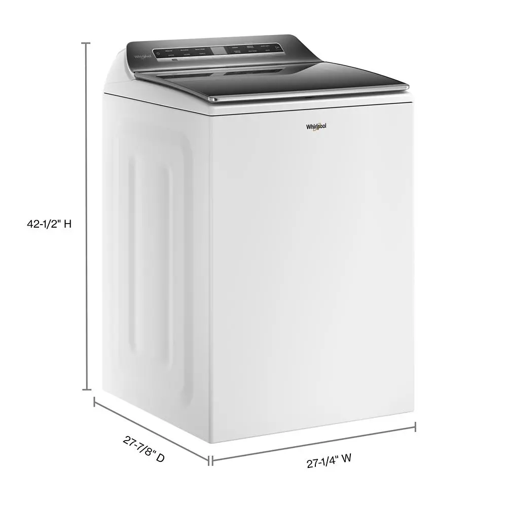 WTW8127LW Whirlpool 5.3 cu ft Top Load Washer with Removable Impeller - White W6605-10