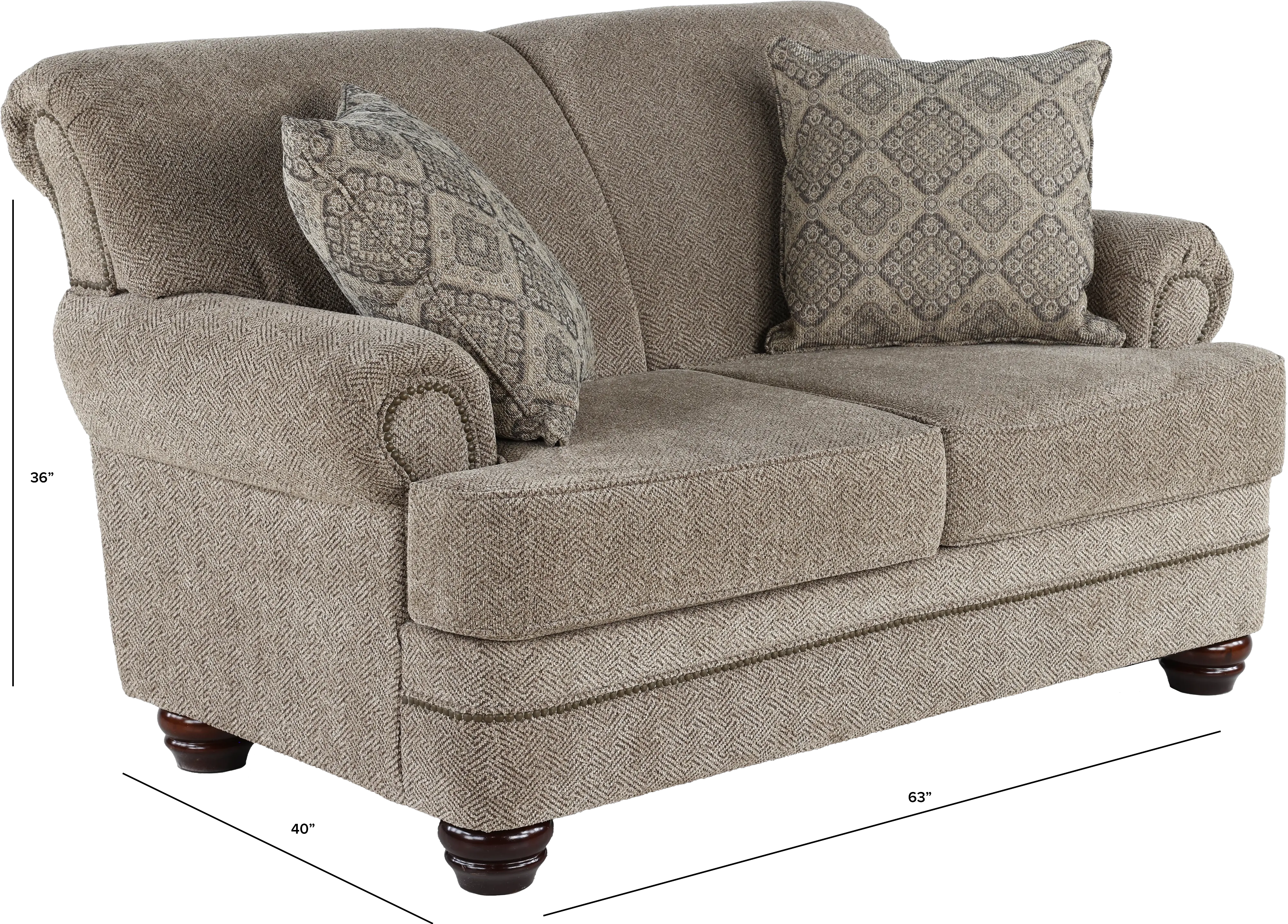Urban Wheat Brown Loveseat-3