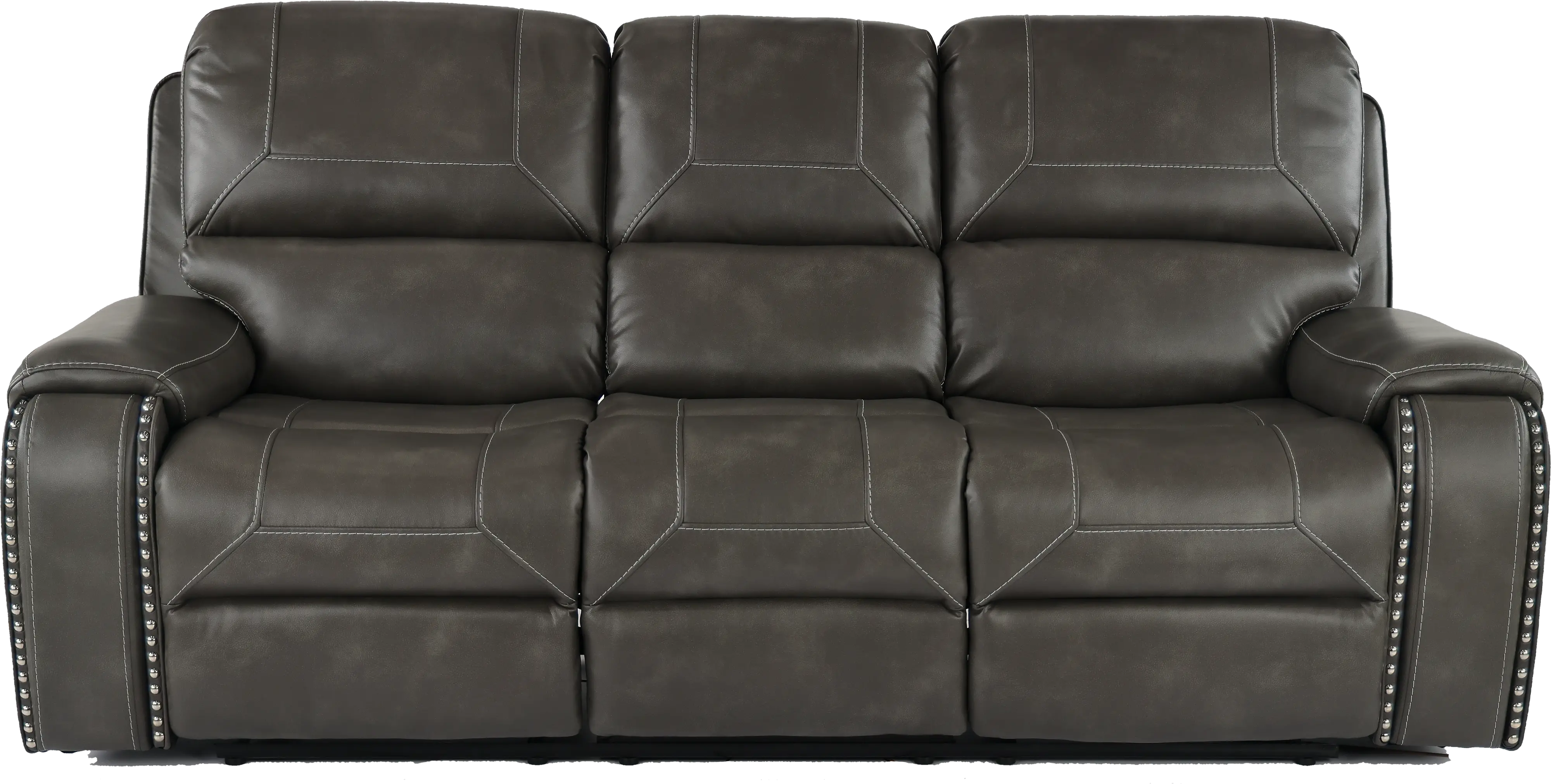 Spencer Gray Manual Reclining Sofa with Drop-Down Console-1