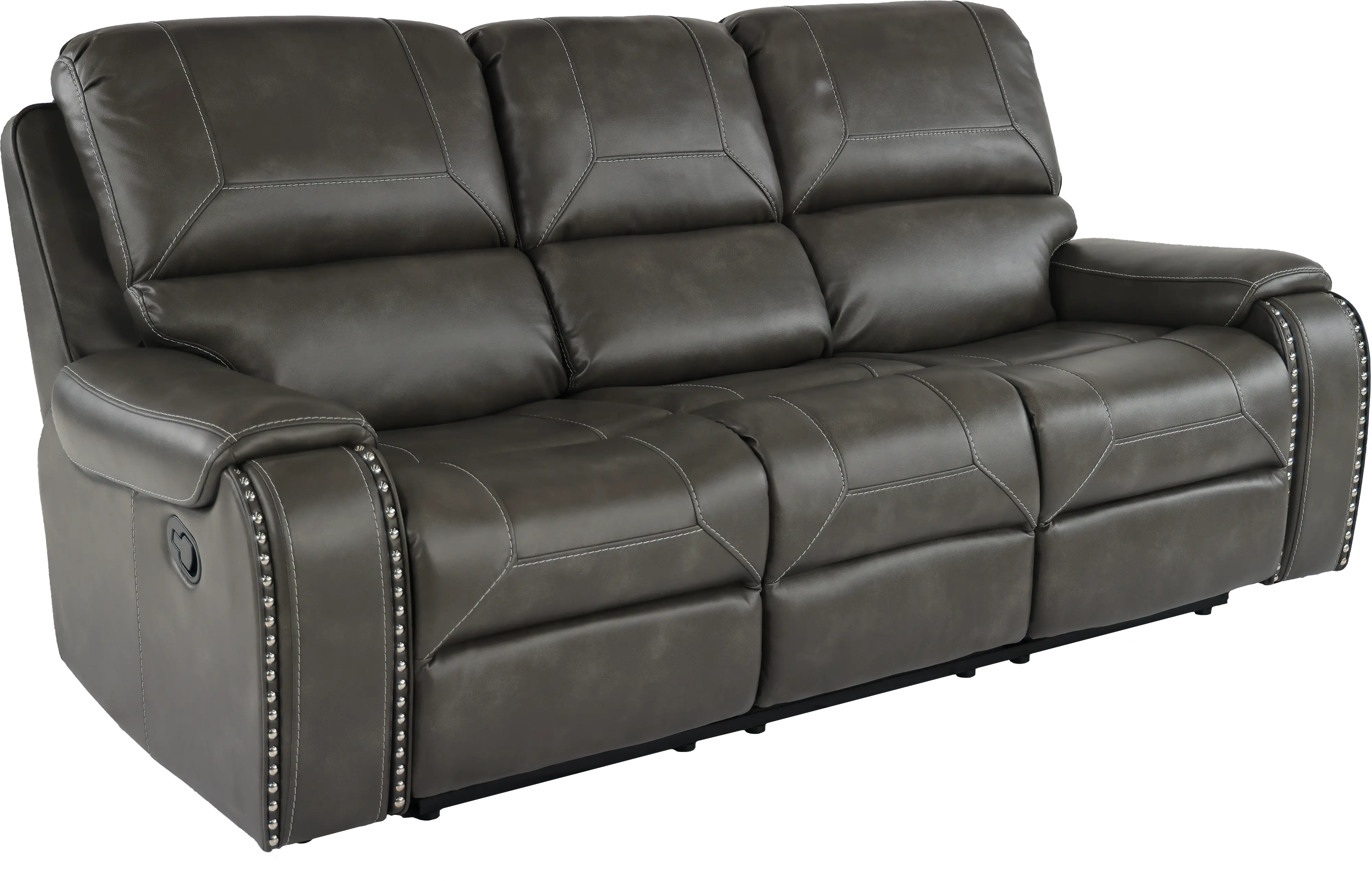 Spencer Gray Manual Reclining Sofa with Drop-Down Console-4
