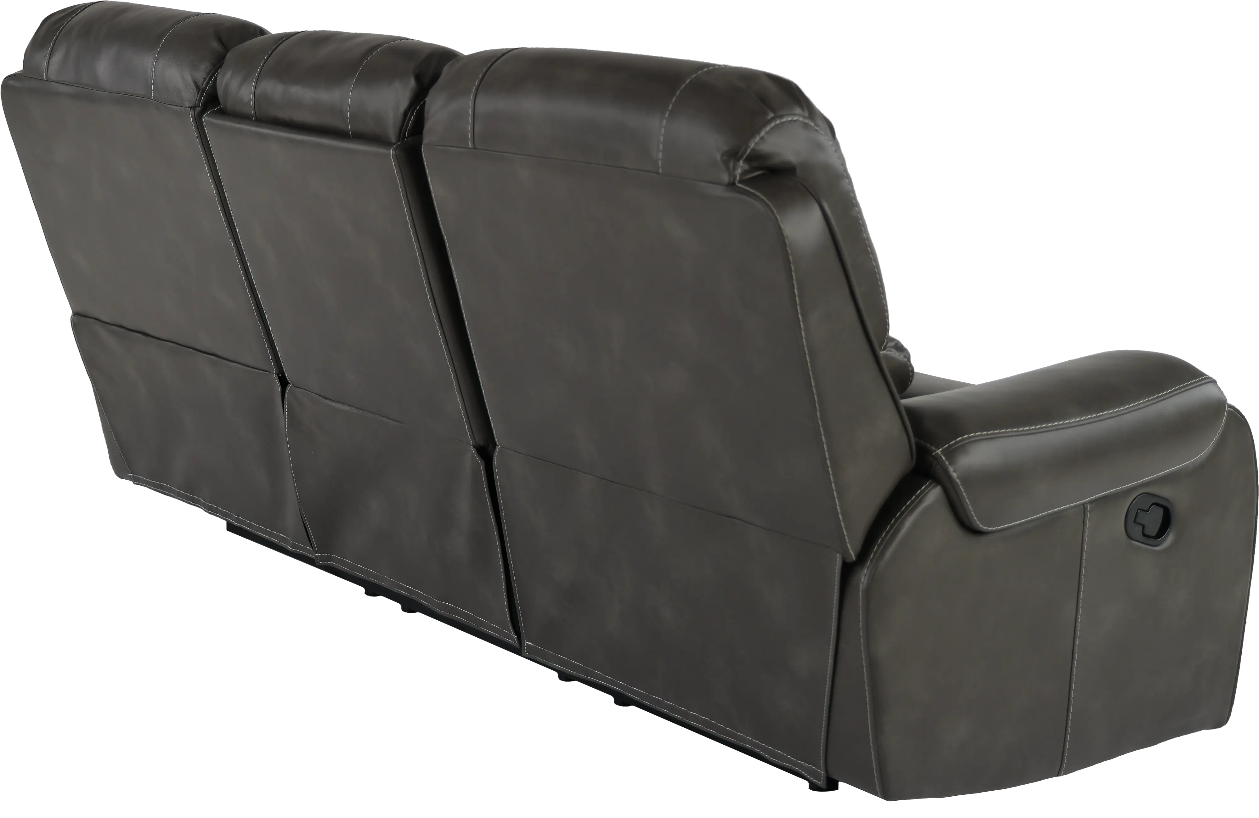 Spencer Gray Manual Reclining Sofa with Drop-Down Console-5