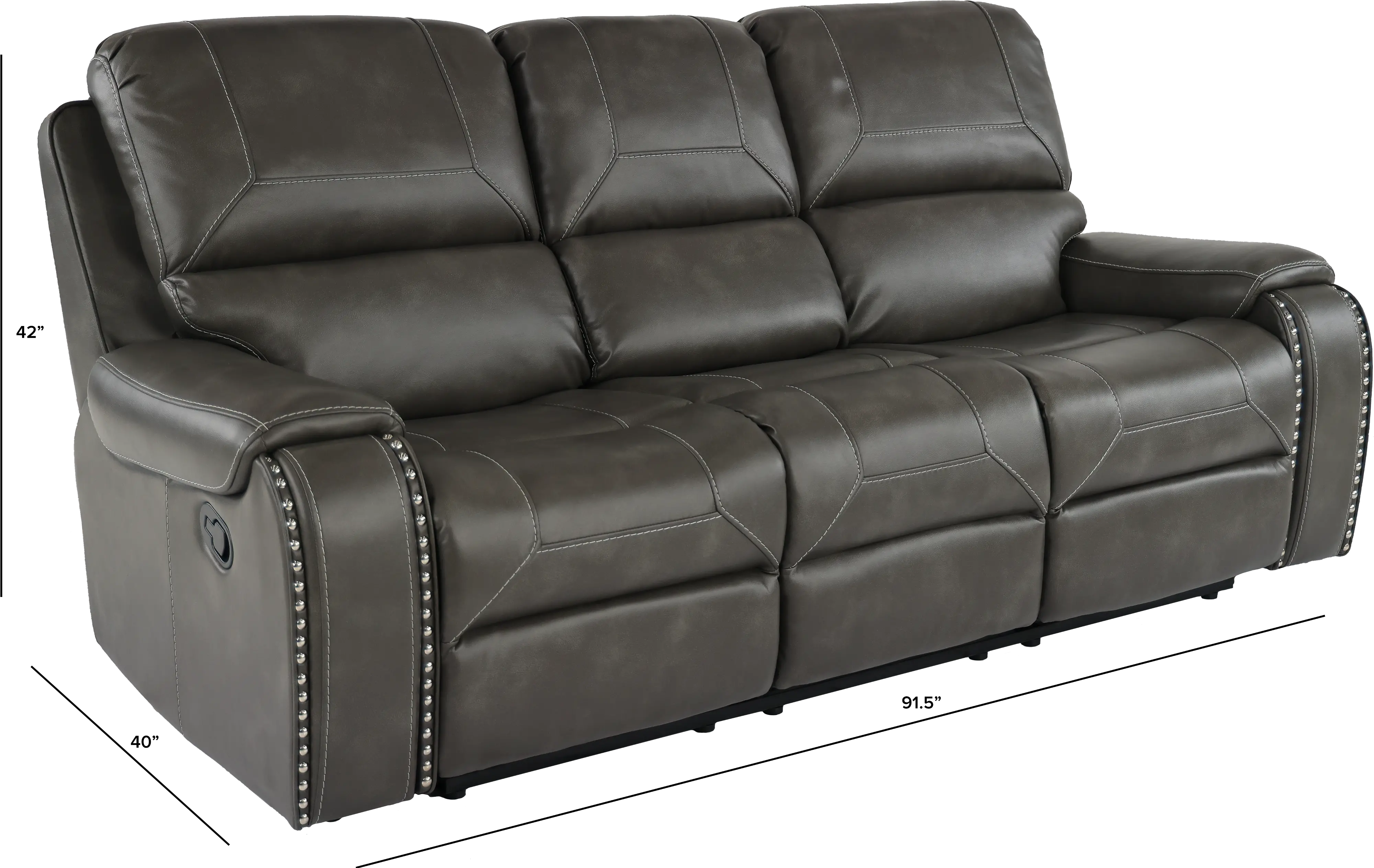 Spencer Gray Manual Reclining Sofa with Drop-Down Console-3