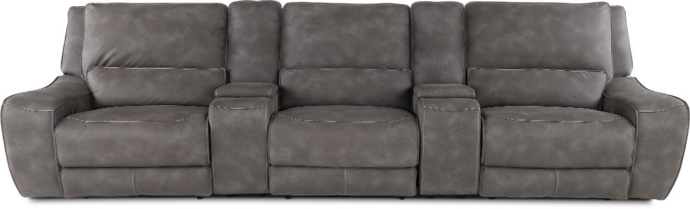 Sauvage Charcoal Gray Power Reclining Home Theater Sectional