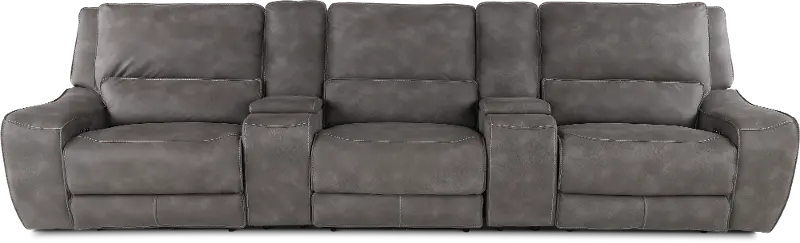Sauvage Charcoal Gray Power Reclining Home Theater Sectional