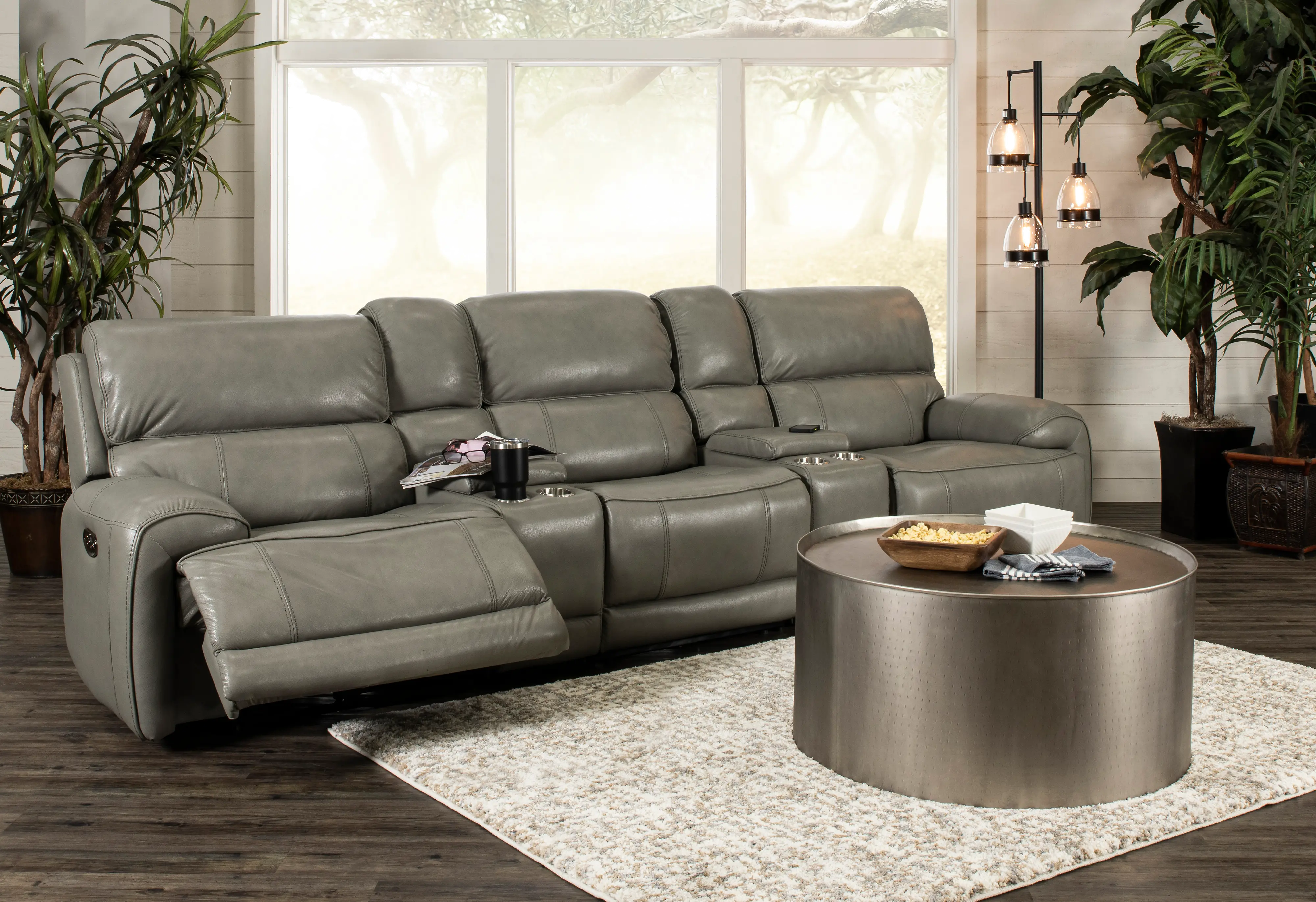 Mickey Gray 5 Piece Power Reclining Theater Sectional-2
