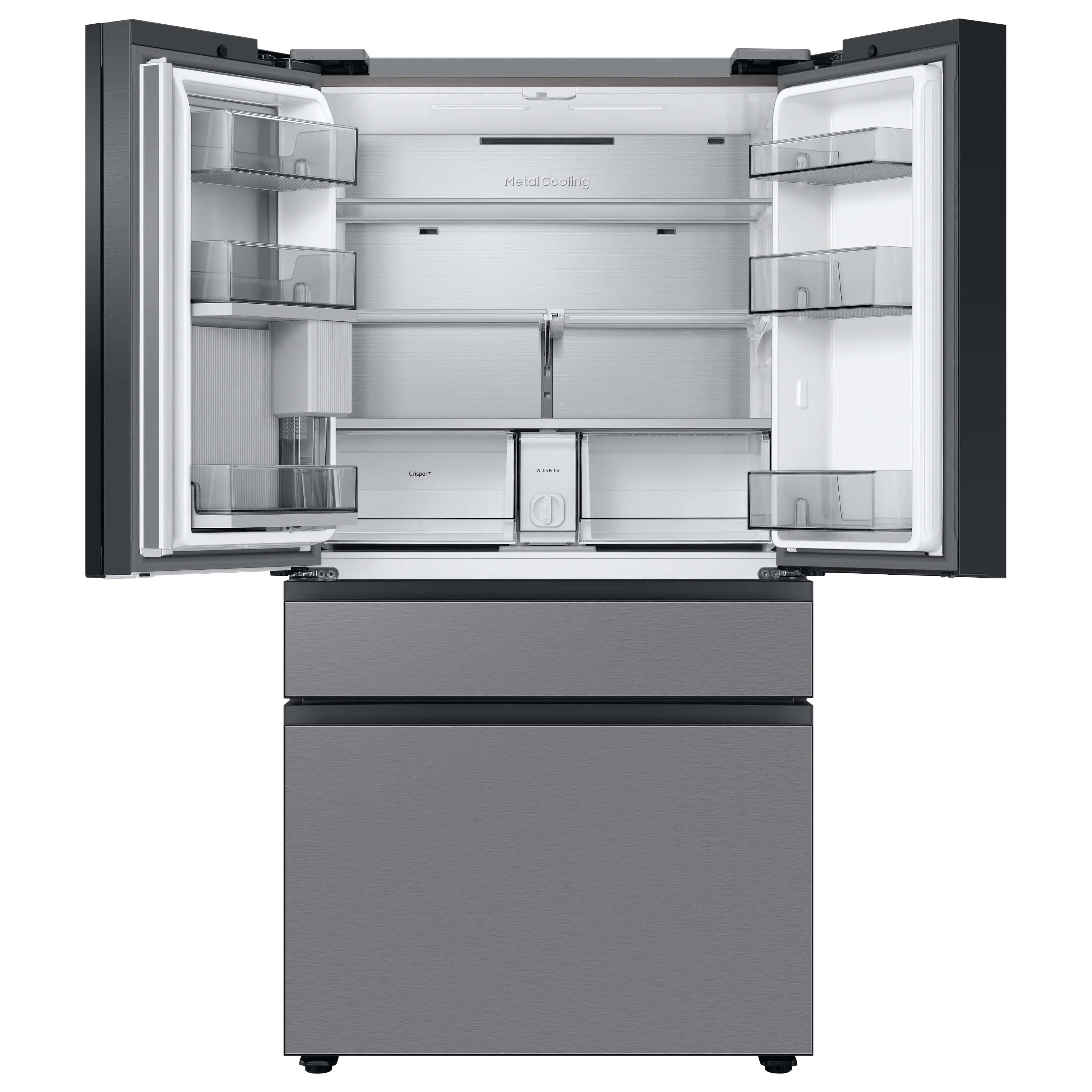 RF23BB8600QL Samsung Bespoke AI 23 Cu Ft 4‑Door Flex™ Refrigerator – Counter‑Depth Stainless Steel-6