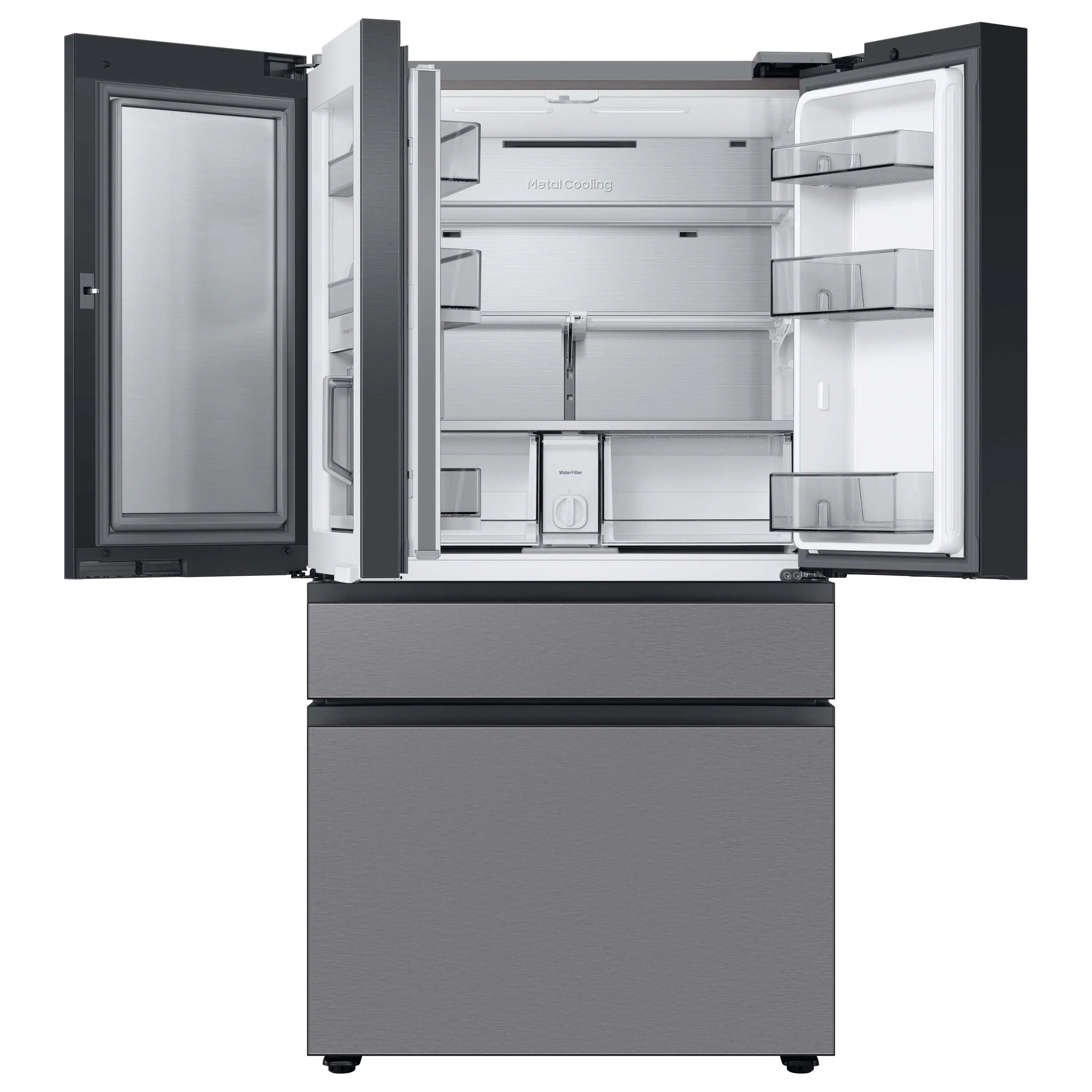 RF23BB8600QL Samsung Bespoke AI 23 Cu Ft 4‑Door Flex™ Refrigerator – Counter‑Depth Stainless Steel-7
