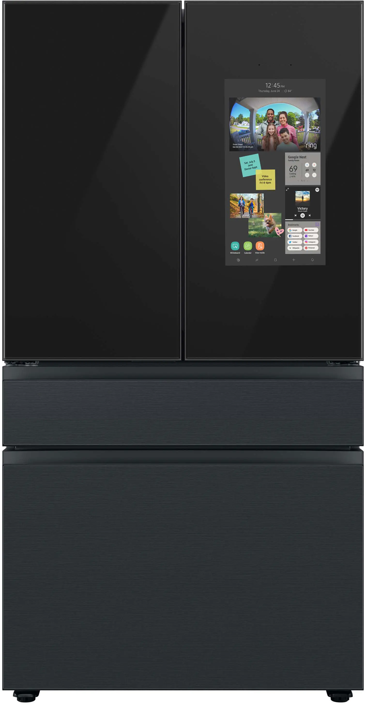 RF29BB89008M Samsung Bespoke 29 cu ft 4 Door Refrigerator - Charcoal Glass-1