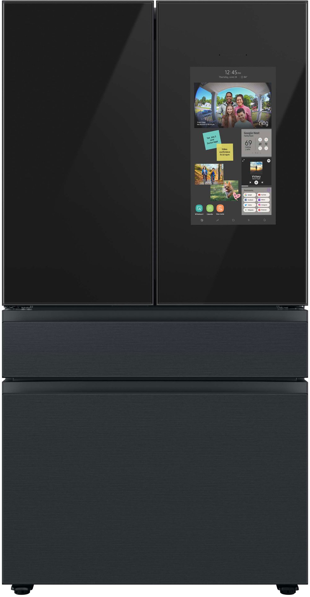 Samsung Bespoke 29 cu ft 4 Door Refrigerator - Charcoal Glass