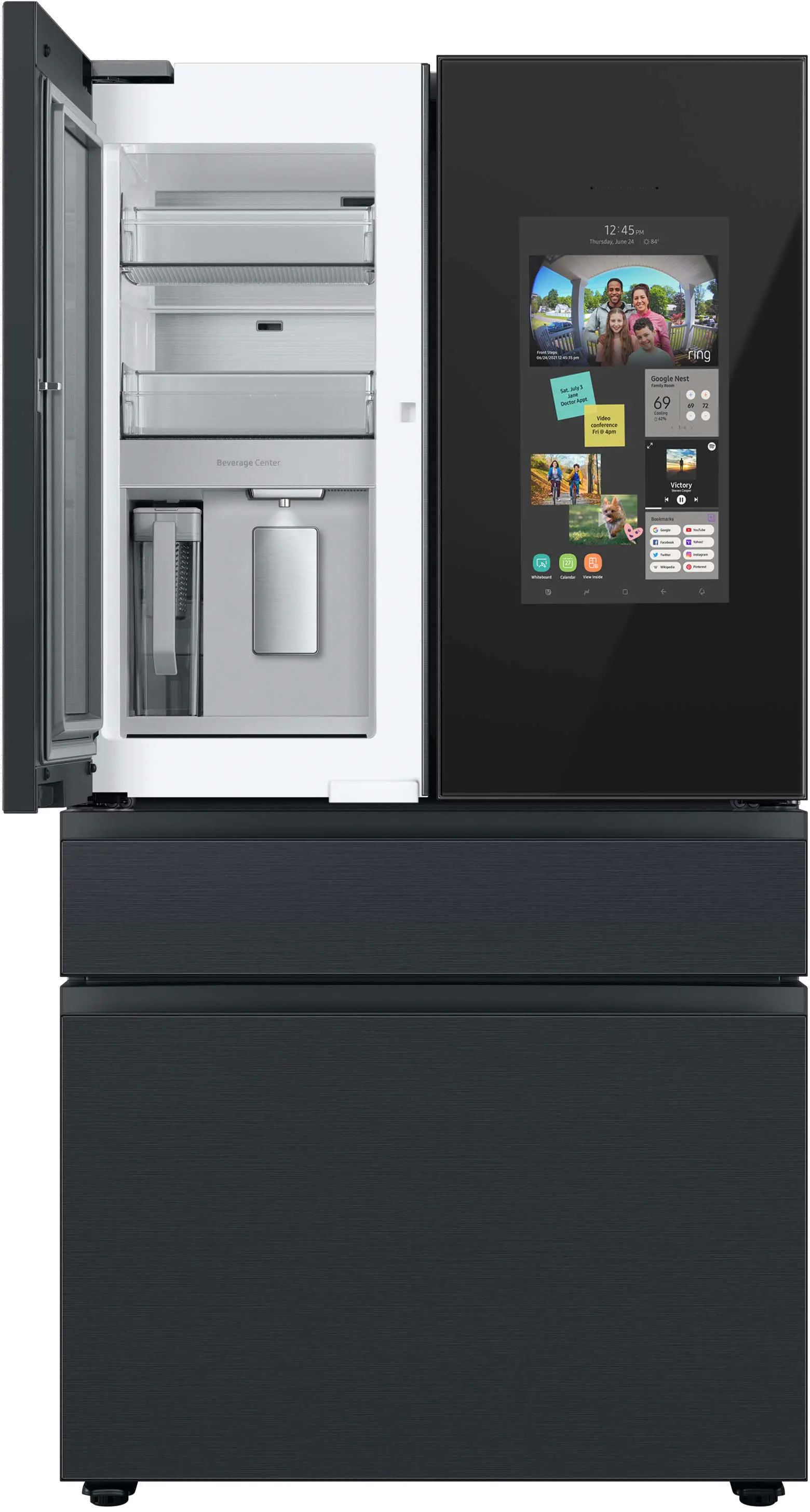 RF29BB89008M Samsung Bespoke 29 cu ft 4 Door Refrigerator - Charcoal Glass-2