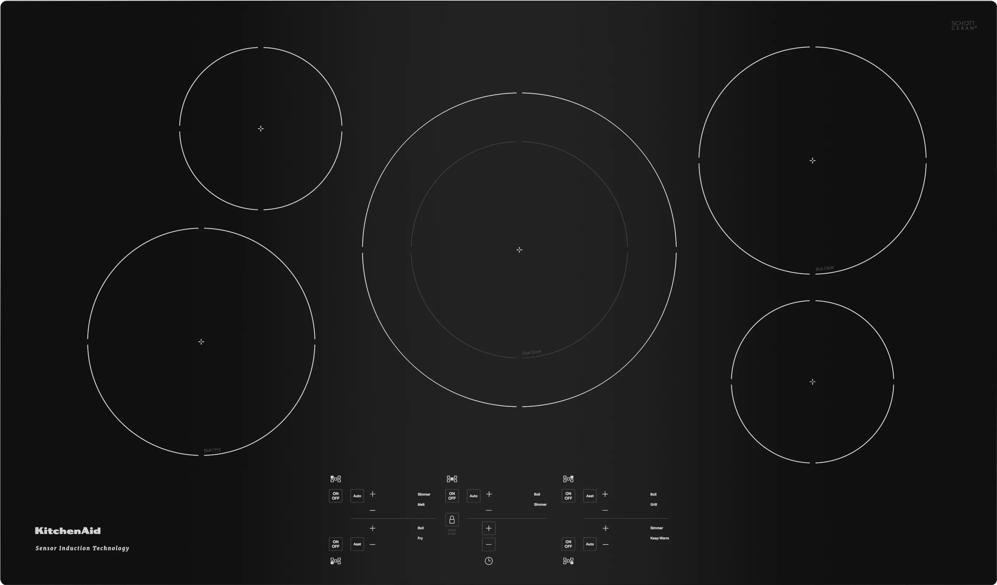 KCIG556JBL KitchenAid 36 Inch Induction Cooktop - Black-1