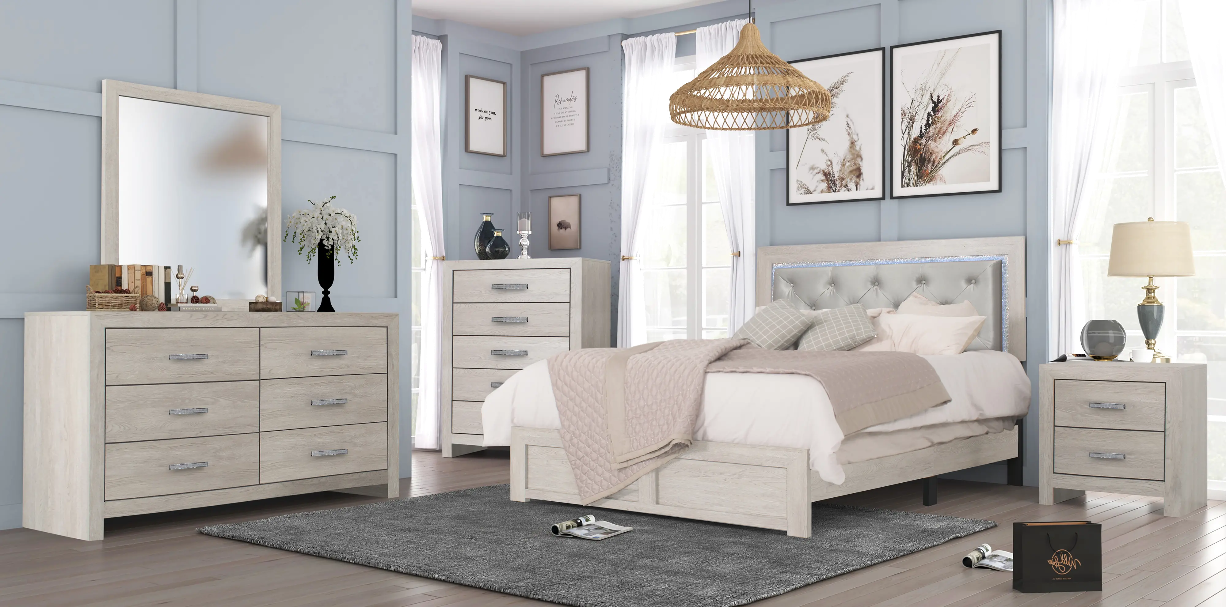 Jaylen Driftwood 4 Piece Queen Bedroom Set-1