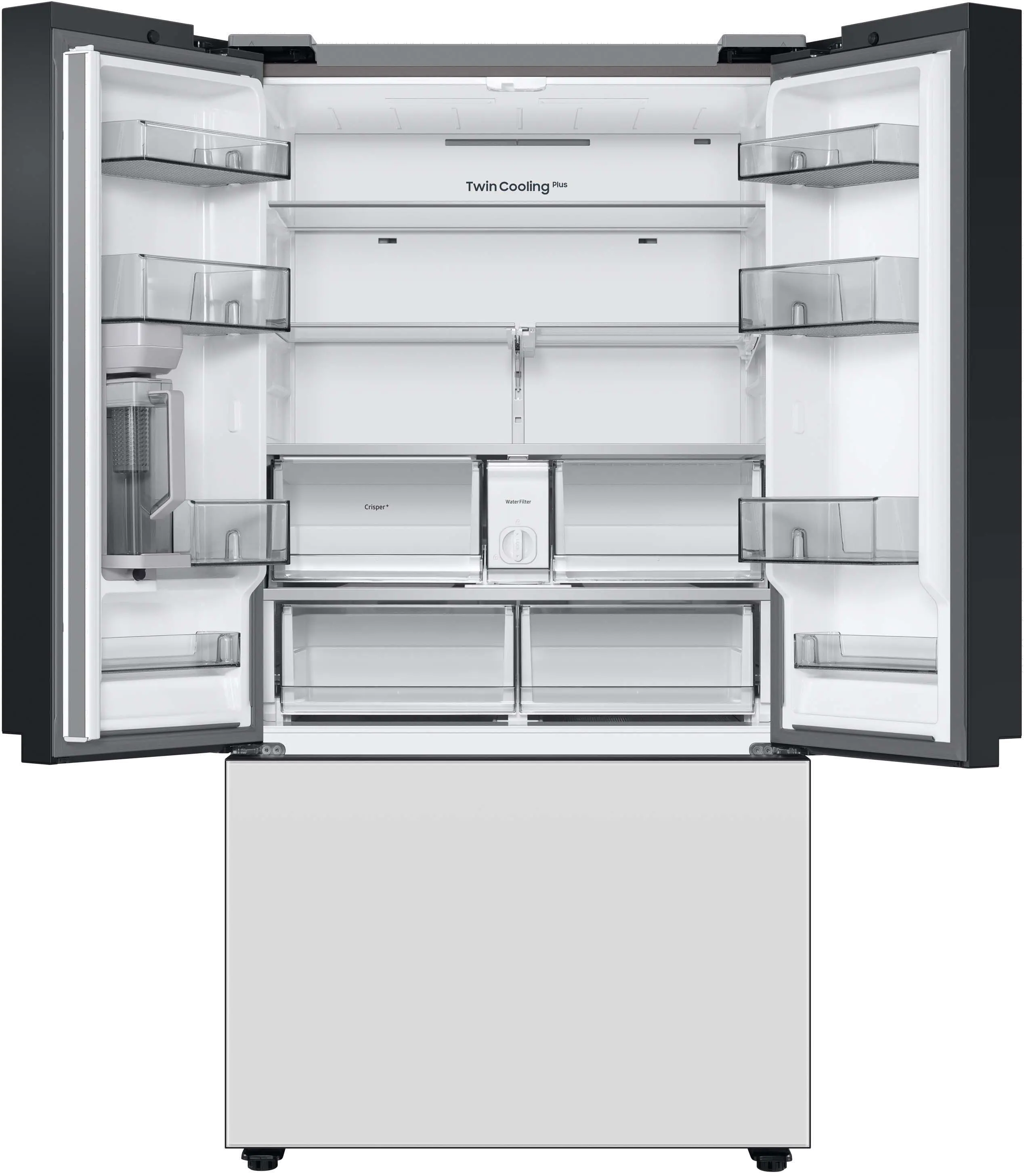 RF24BB620012 Samsung Bespoke 23 cu ft French Door Refrigerator - Counter Depth White Glass-3