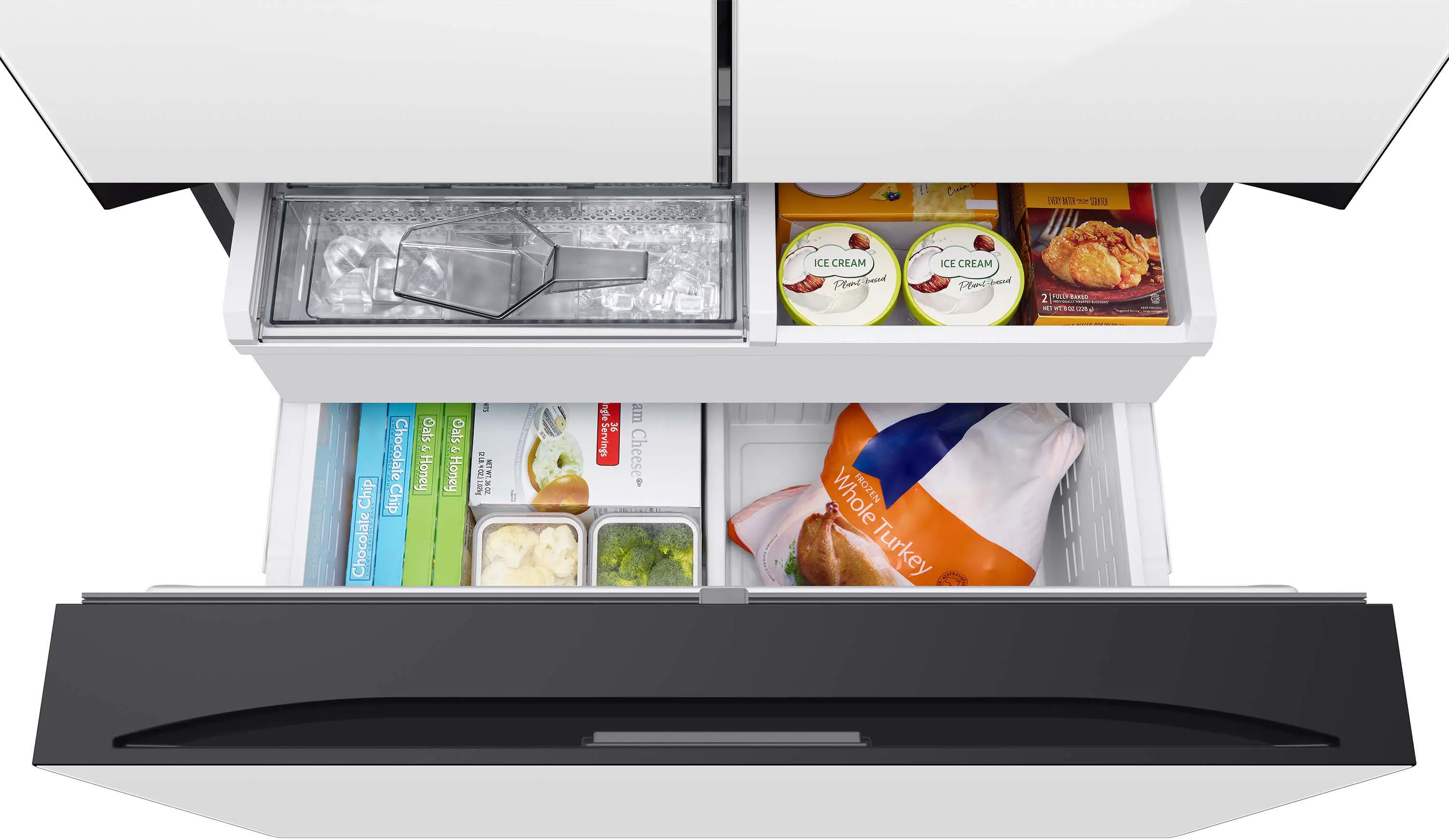 RF24BB620012 Samsung Bespoke 23 cu ft French Door Refrigerator - Counter Depth White Glass-9