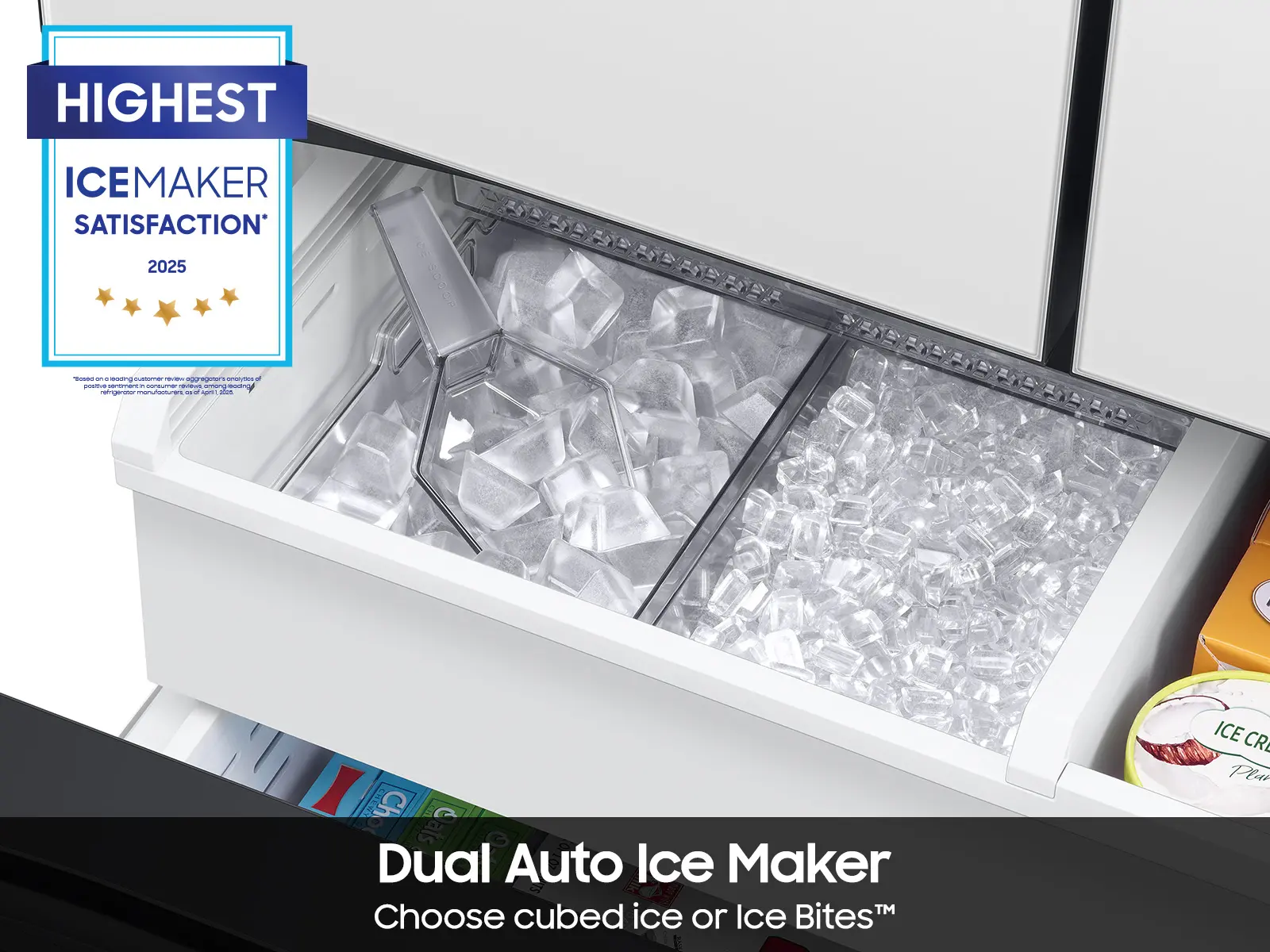 RF30BB660012 Samsung Bespoke 30 cu ft French Door Refrigerator - White Glass-3