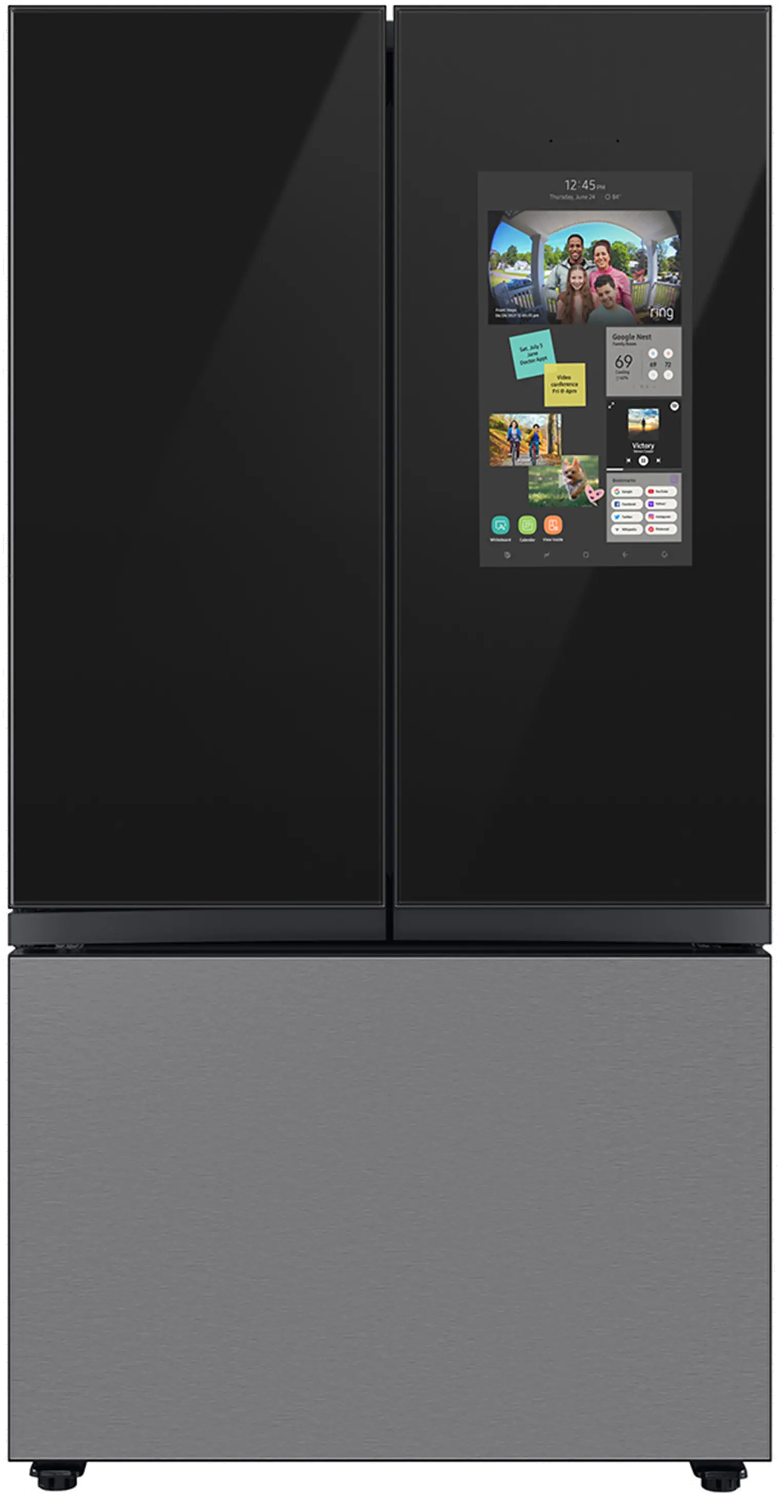 RF30BB6900AC Samsung Bespoke 30 cu ft French Door Refrigerator - Charcoal Glass-1