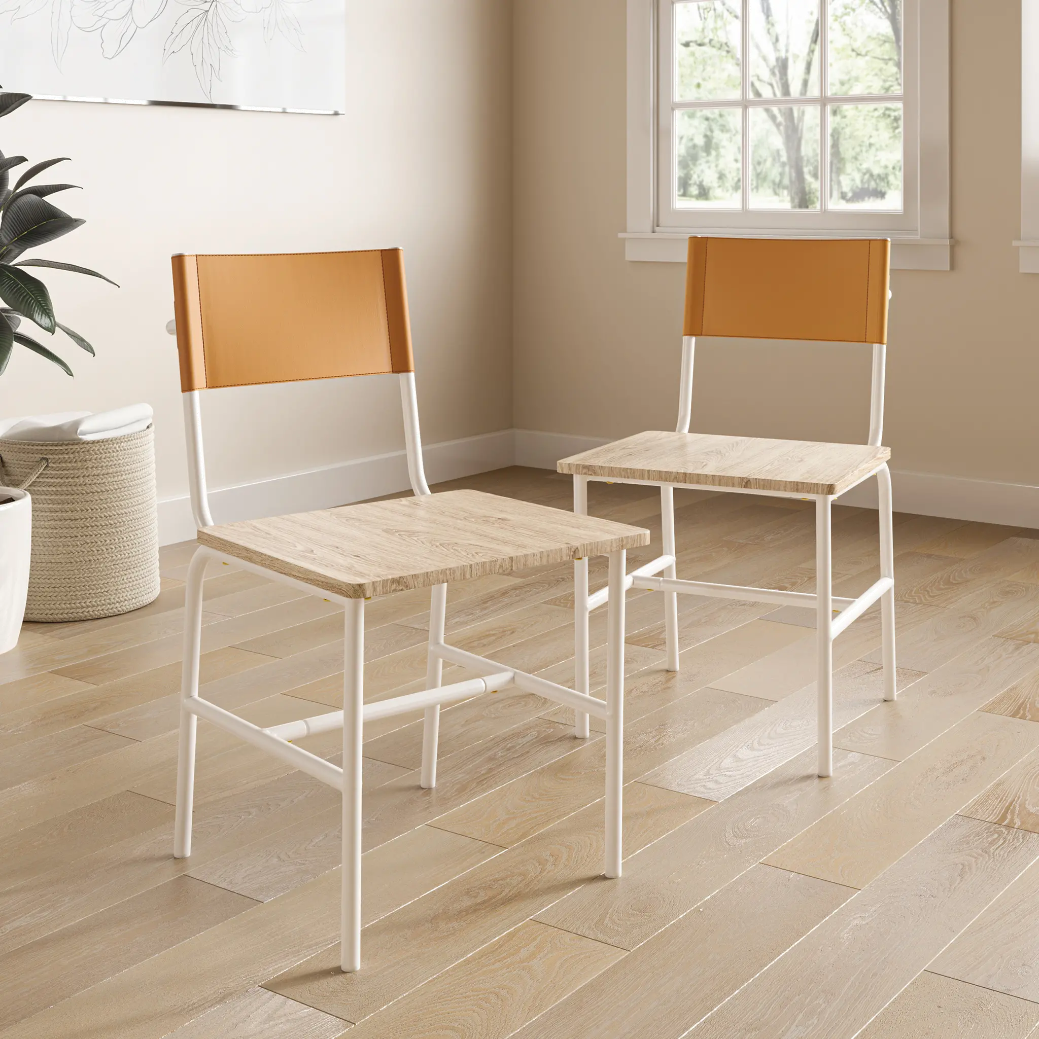 Director White Metal Dining Room Chair (Set of 2)-2