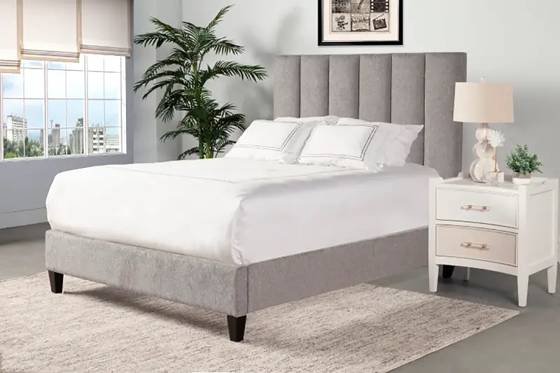 Avery Gray King Upholstered Bed