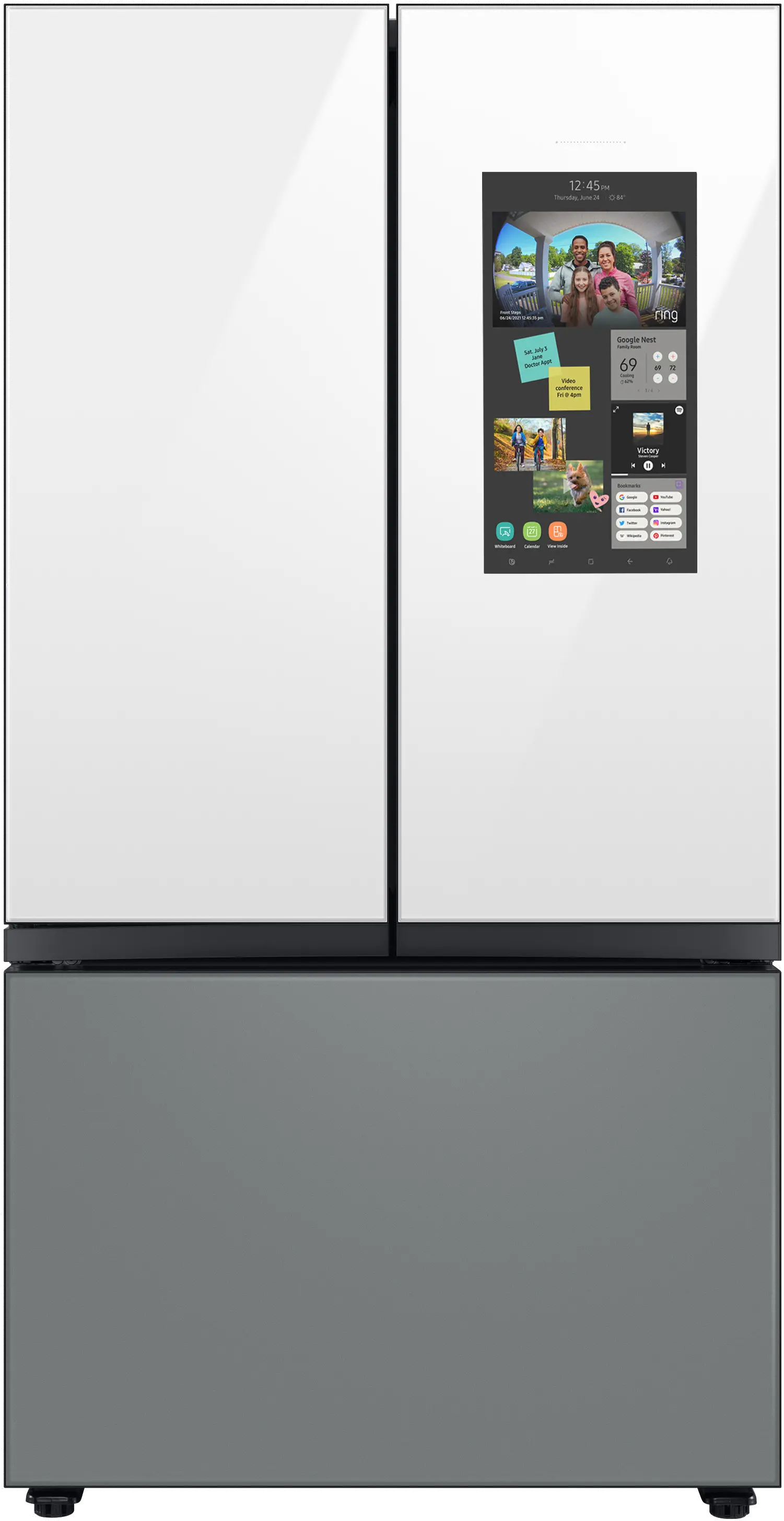 RF30BB69006M Samsung Bespoke 30 cu ft French Door Refrigerator - White/Gray Glass-1