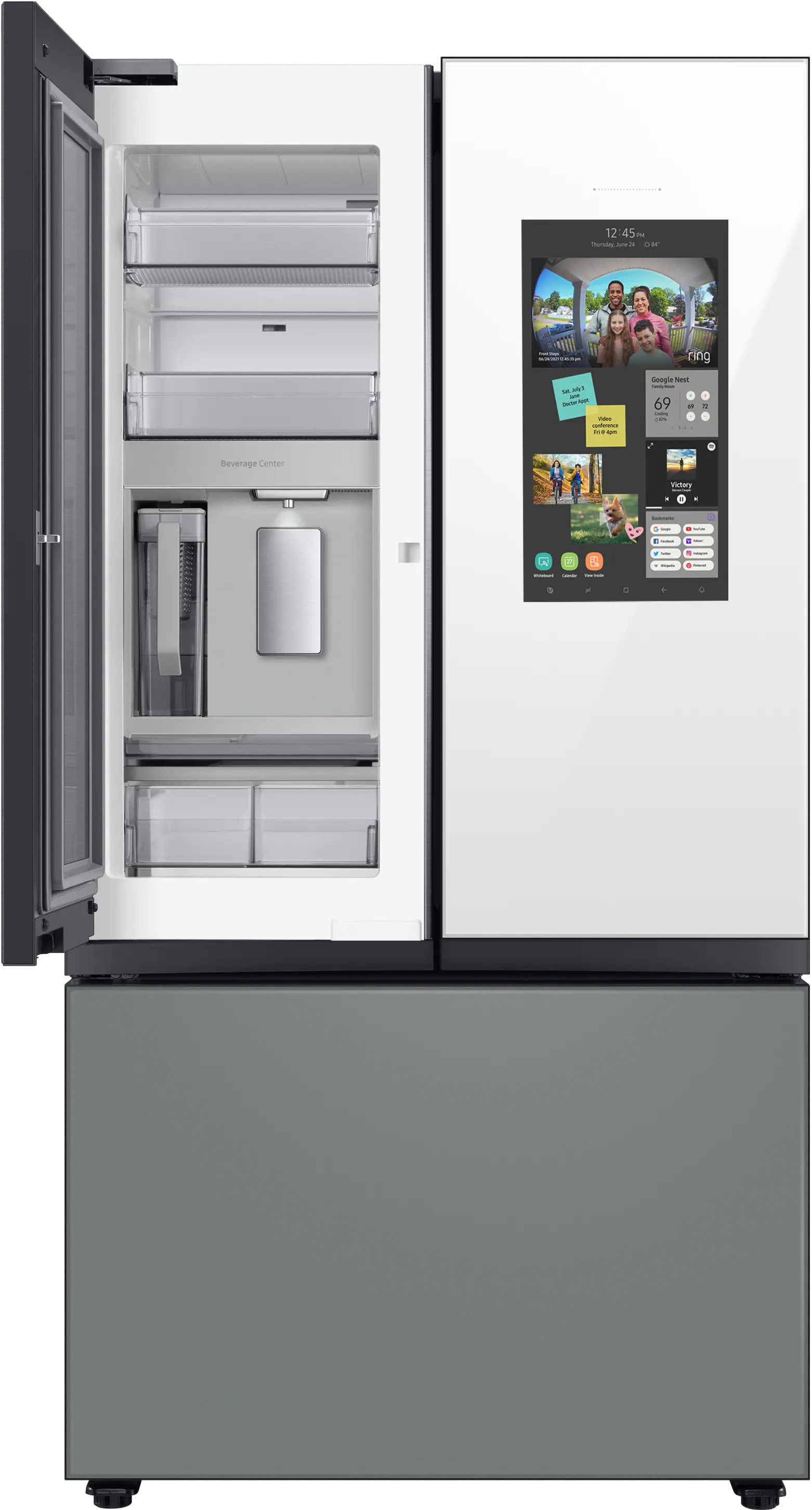 RF30BB69006M Samsung Bespoke 30 cu ft French Door Refrigerator - White/Gray Glass-3