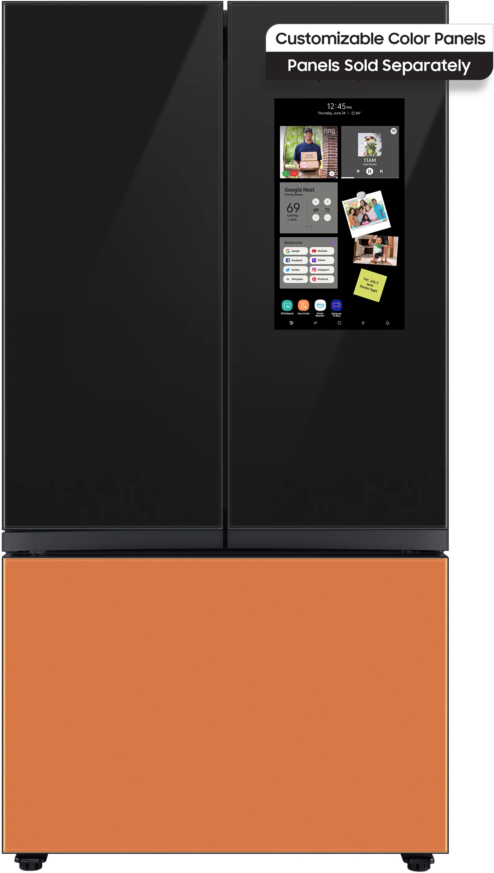 RF24BB6900AC Samsung Bespoke 24 cu ft French Door Refrigerator - Counter Depth Panel Ready-1