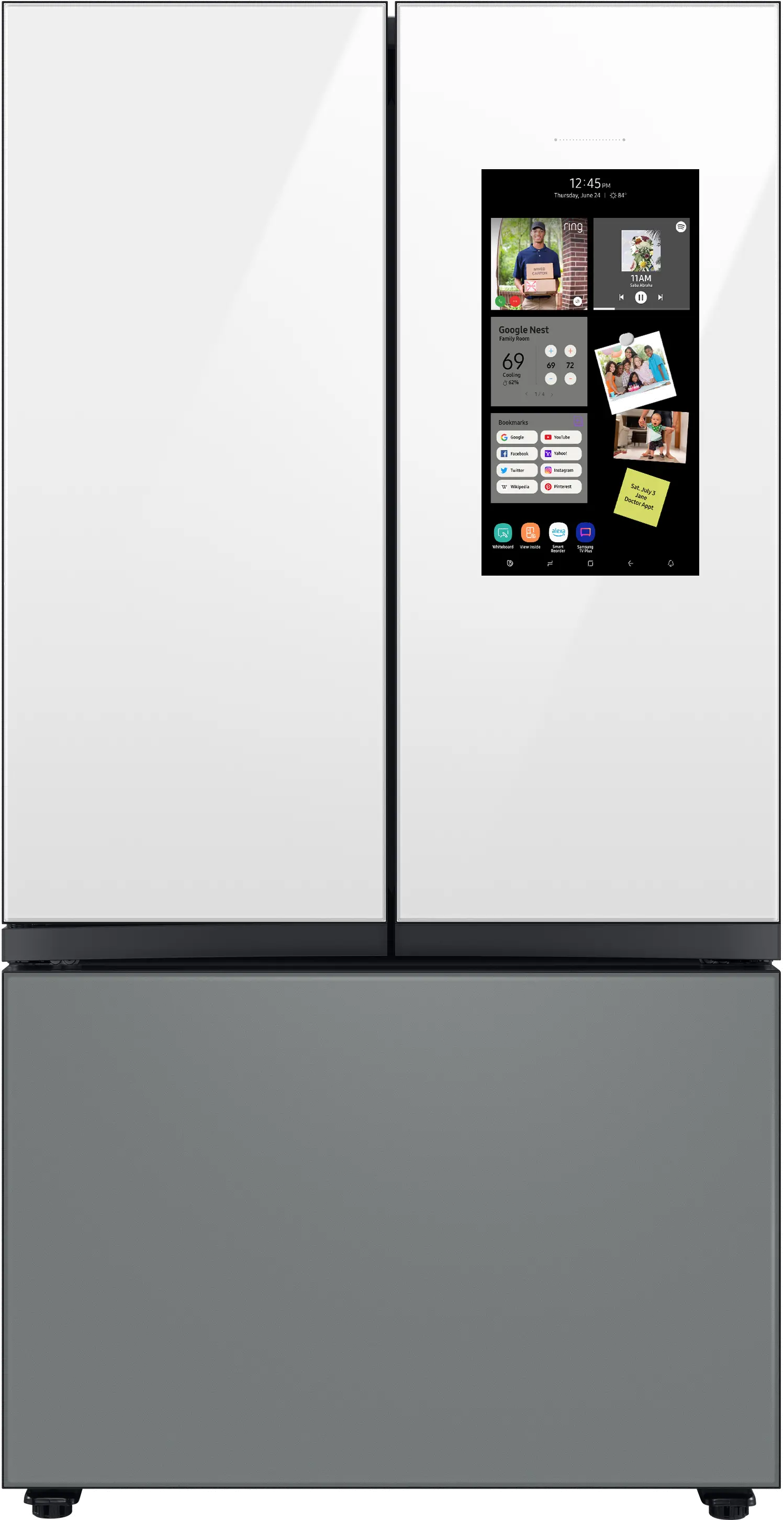 RF24BB69006M Samsung Bespoke 24 cu ft French Door Refrigerator - Counter Depth Gray & White Glass-1