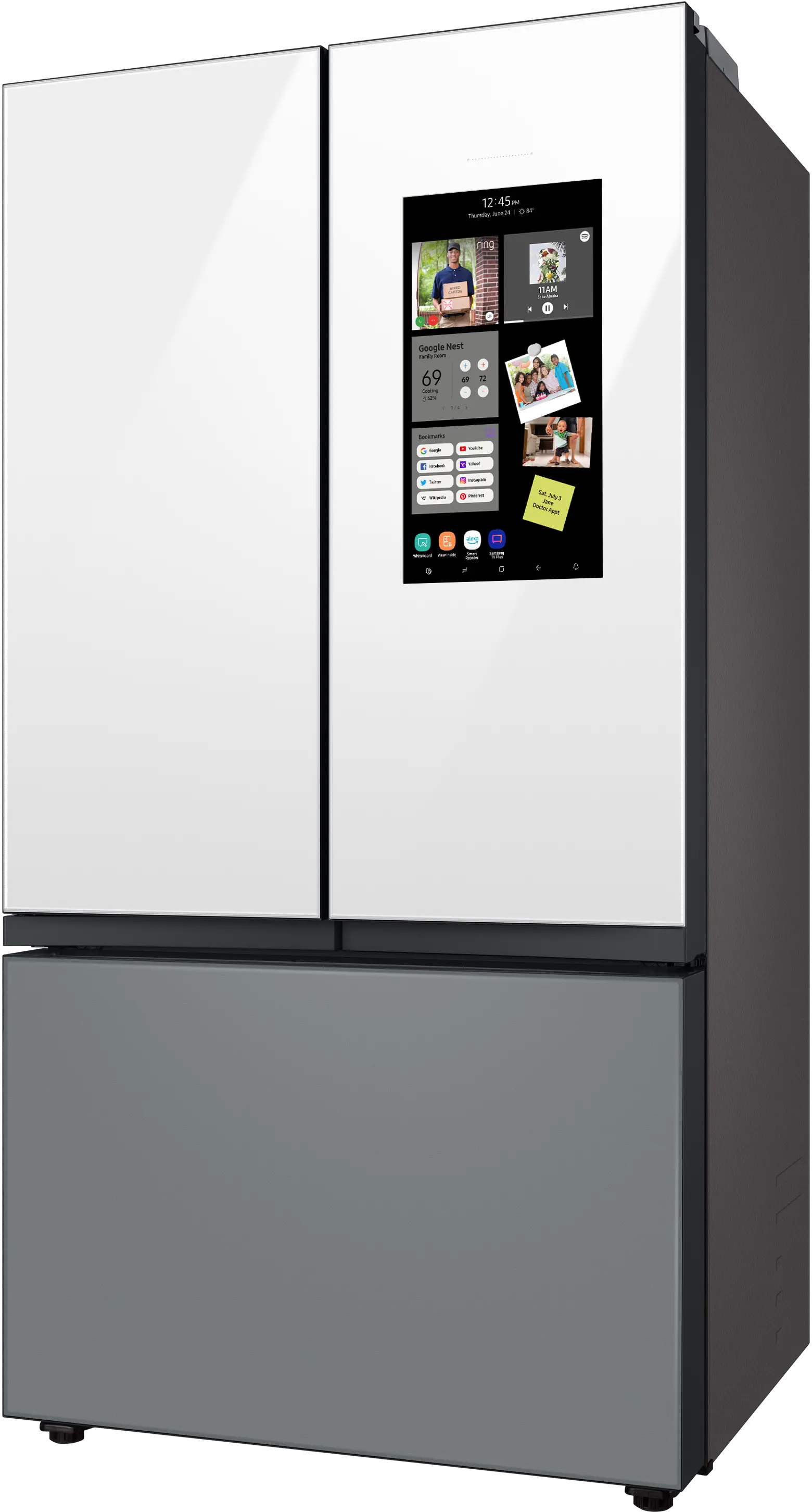 RF24BB69006M Samsung Bespoke 24 cu ft French Door Refrigerator - Counter Depth Gray & White Glass-11