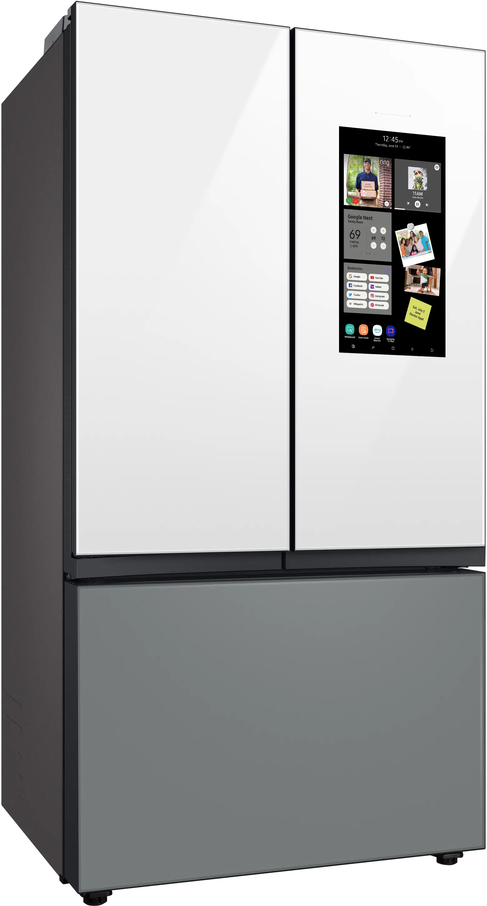 RF24BB69006M Samsung Bespoke 24 cu ft French Door Refrigerator - Counter Depth Gray & White Glass-6