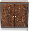 Linette Dark Brown Carved Accent Cabinet