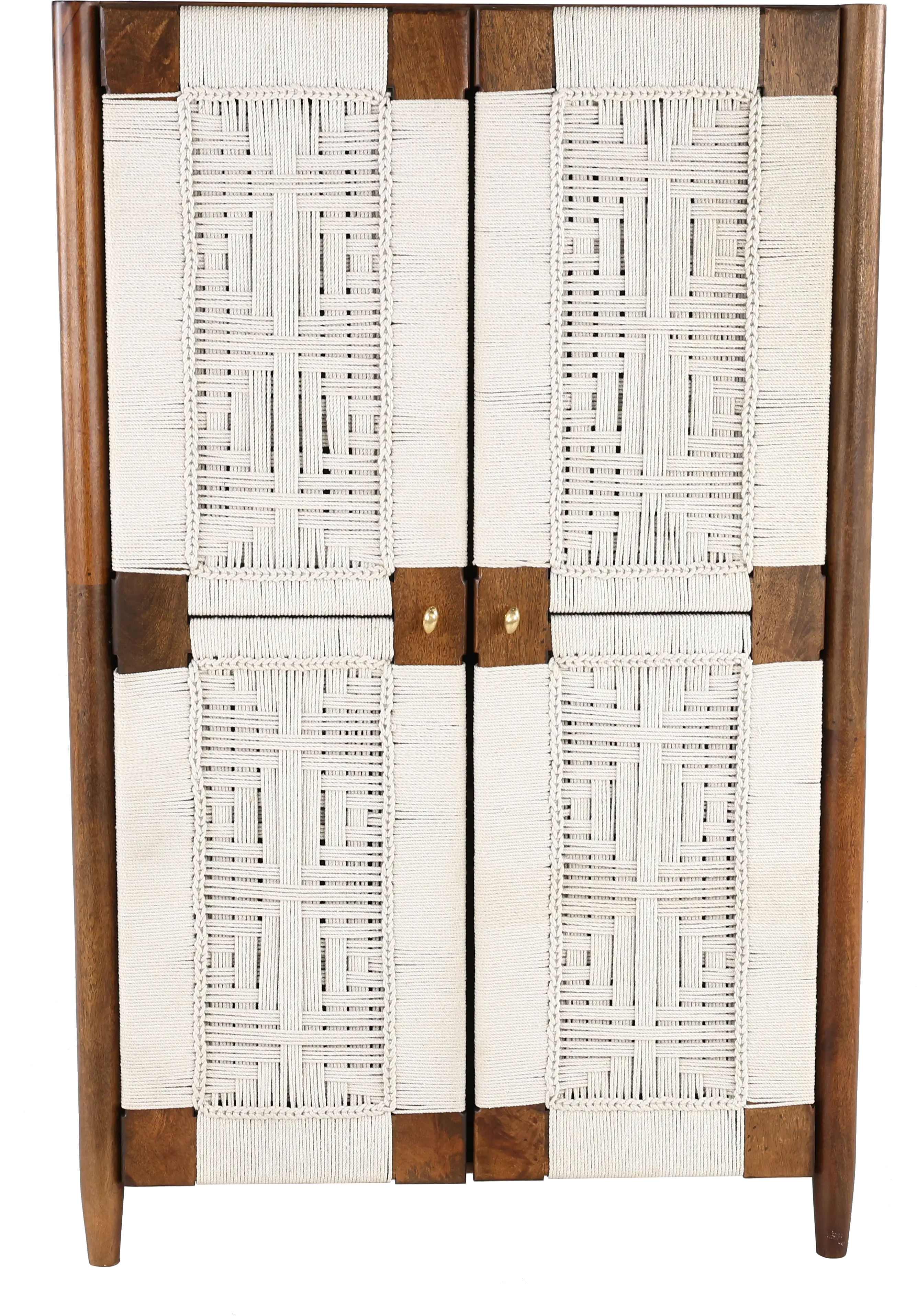 Taffyta Off-White and Brown Tall Cabinet-1