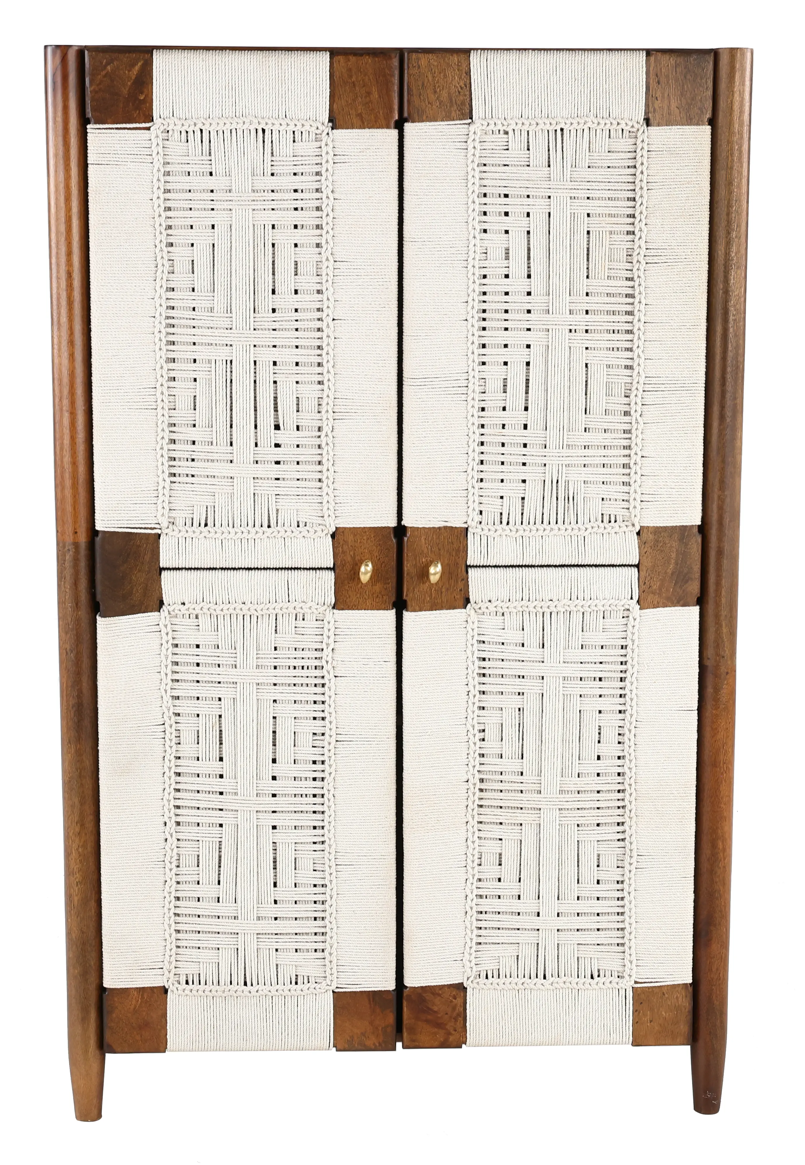 Taffyta Off-White and Brown Tall Cabinet-1