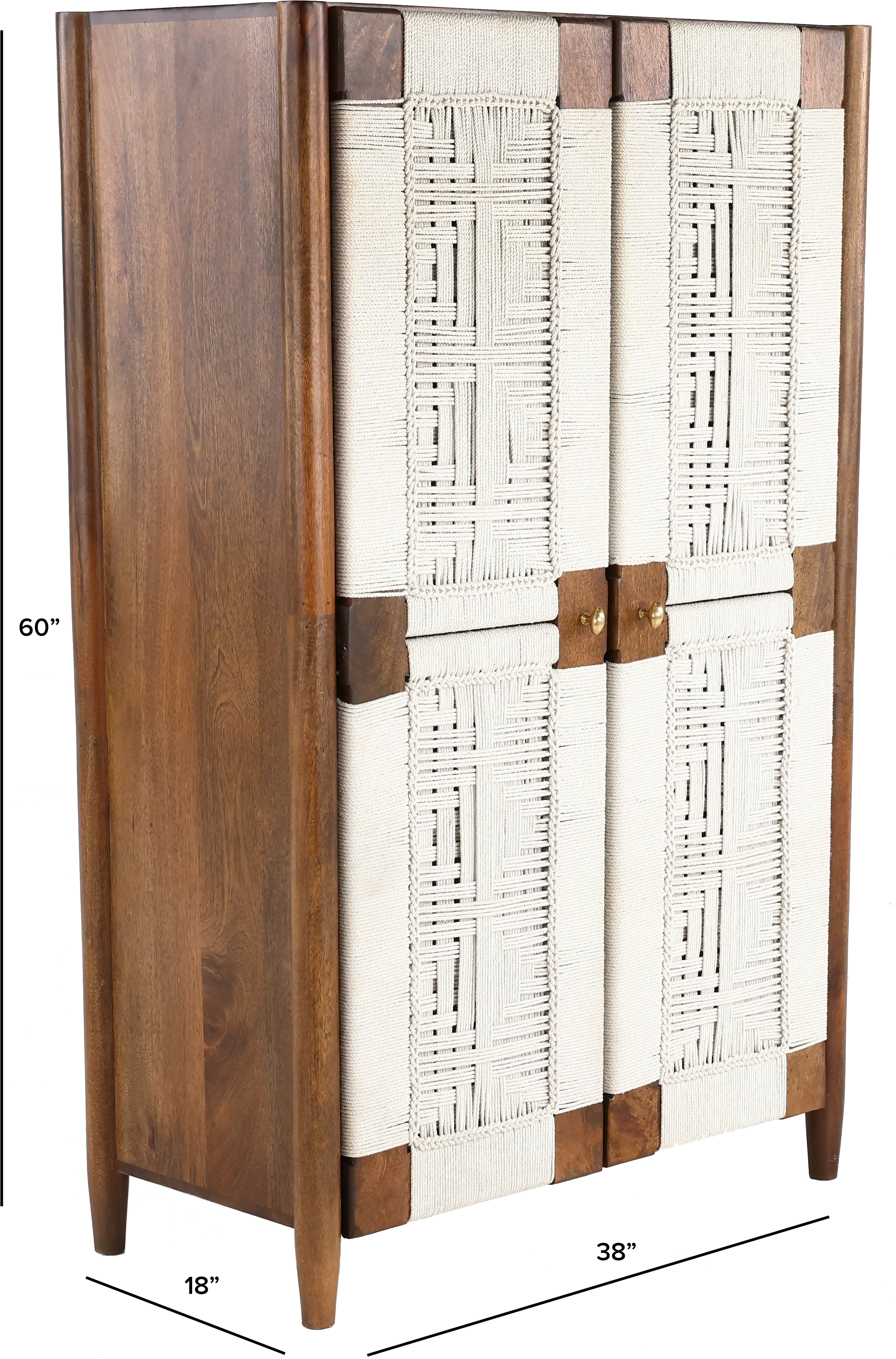 Taffyta Off-White and Brown Tall Cabinet-3