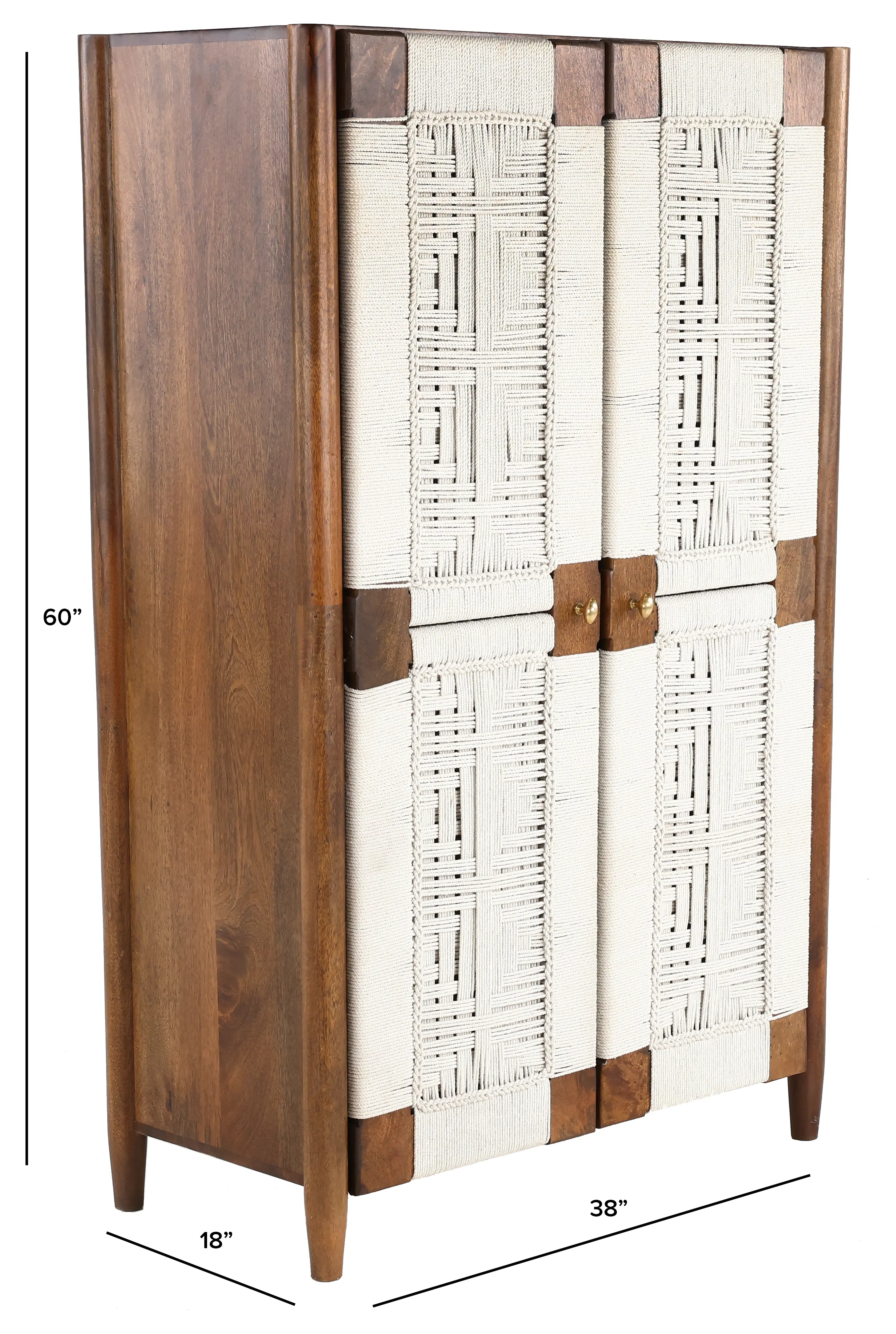 Taffyta Off-White and Brown Tall Cabinet-3