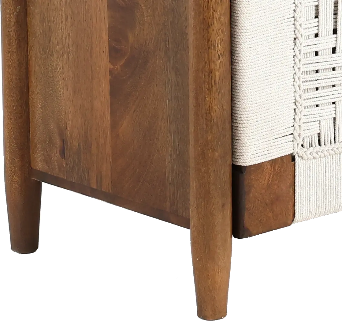 Taffyta Off-White and Brown Tall Cabinet-2