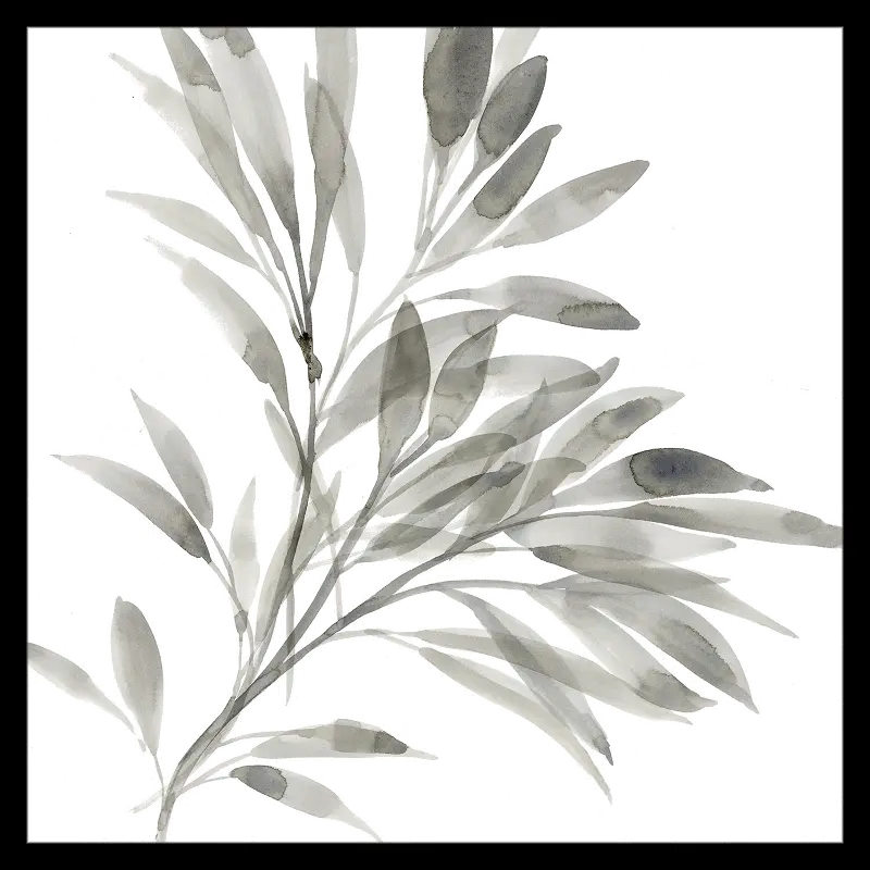 Gray, Black and White Framed Canvas 11