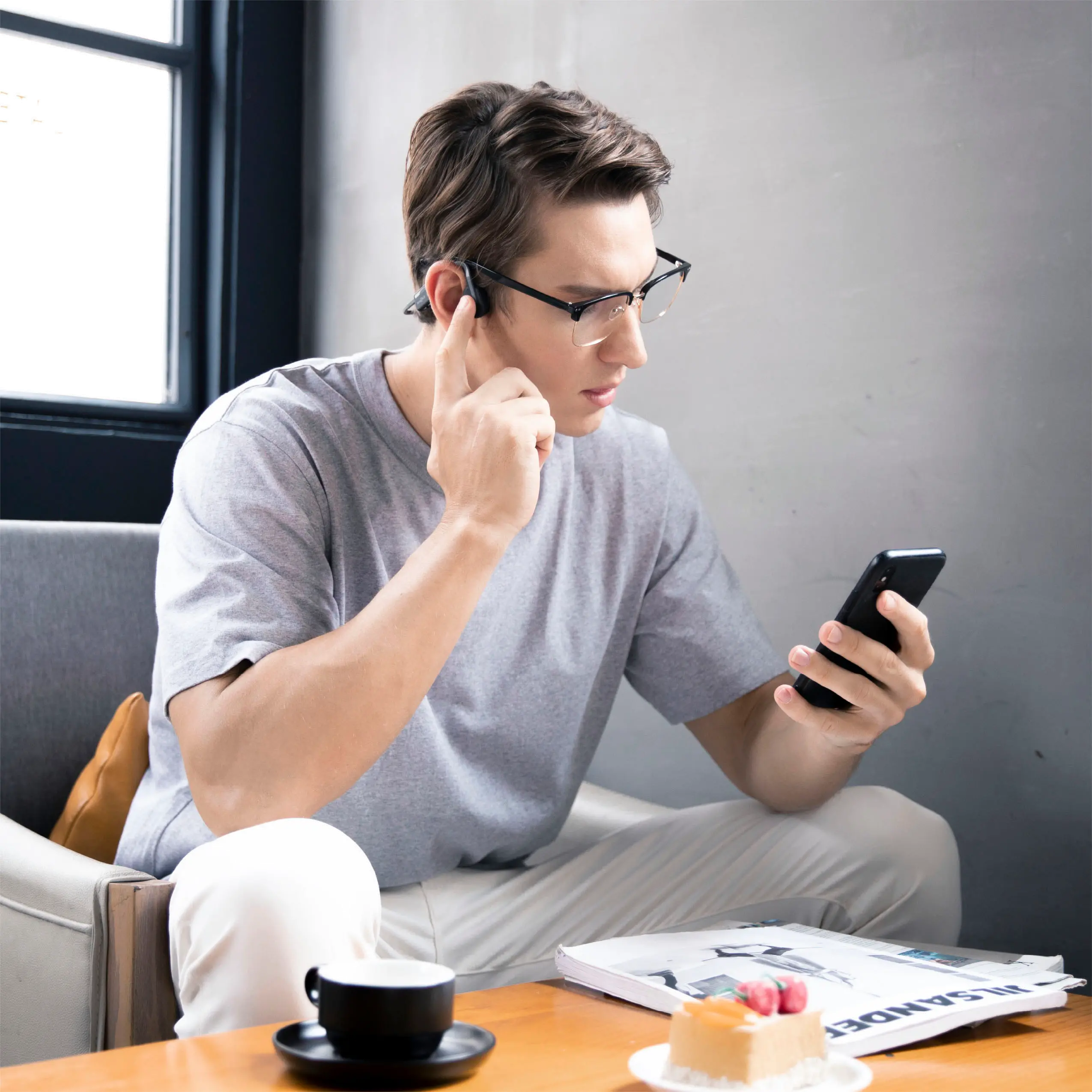 S661-ST-GY-US Shokz OpenMove Bone Conduction Open Ear Lifestyle/Sport Headphones - Gray-4