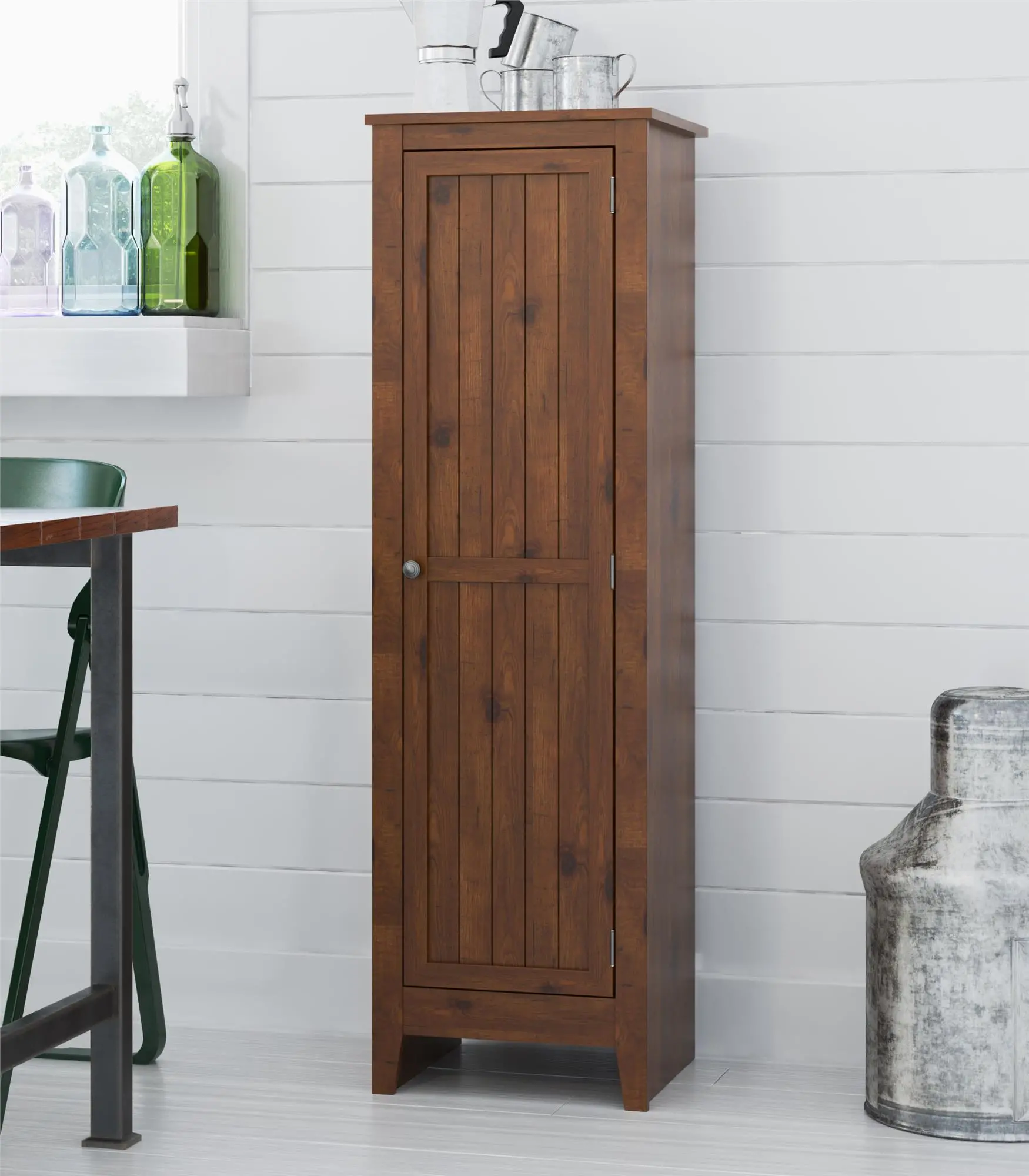 Milford Pine Single Door Storage Pantry-2