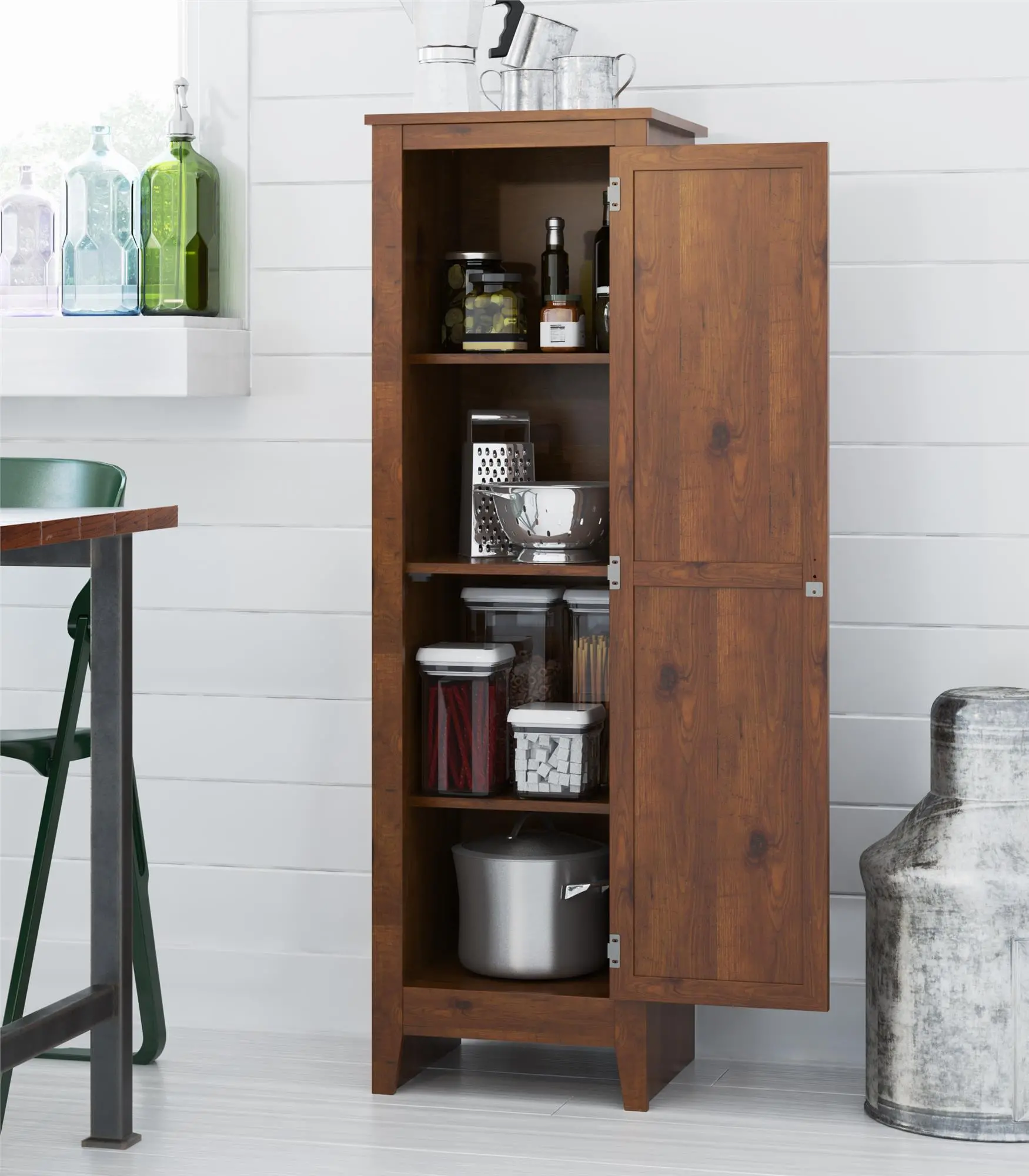 Milford Pine Single Door Storage Pantry-3