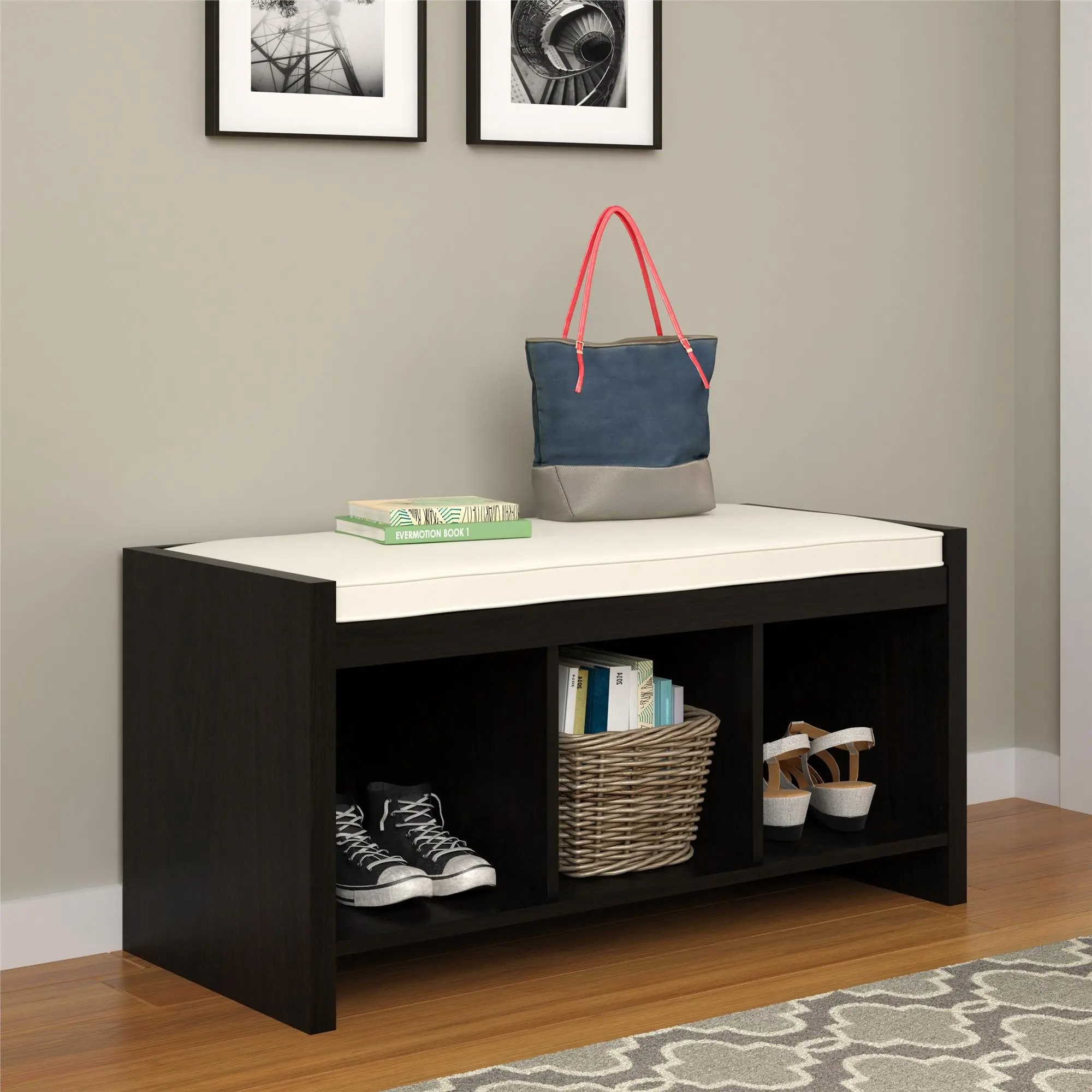Penelope Espresso Entryway Storage Bench-2