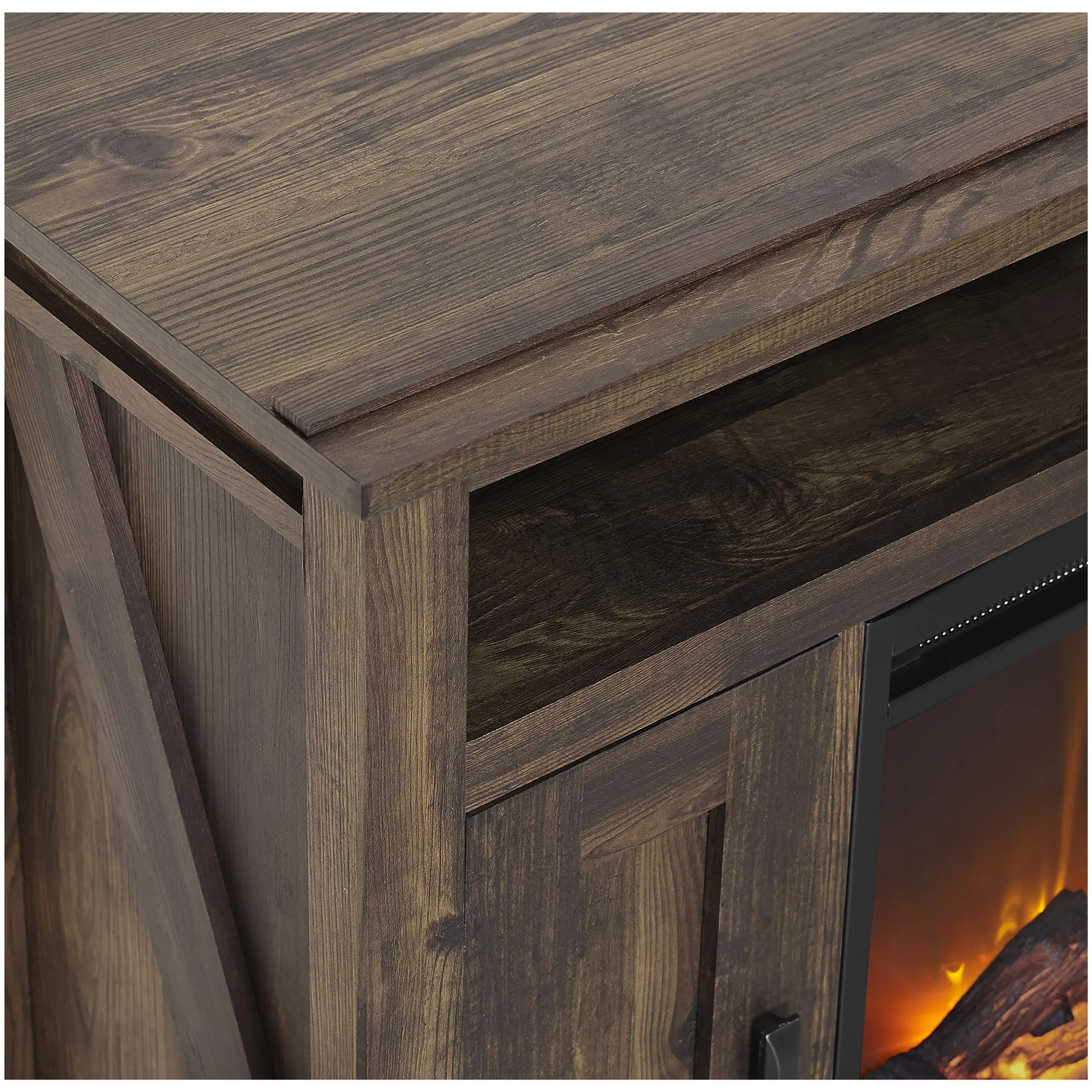 Farmington Dark Brown 50  Electric Fireplace TV Console-5