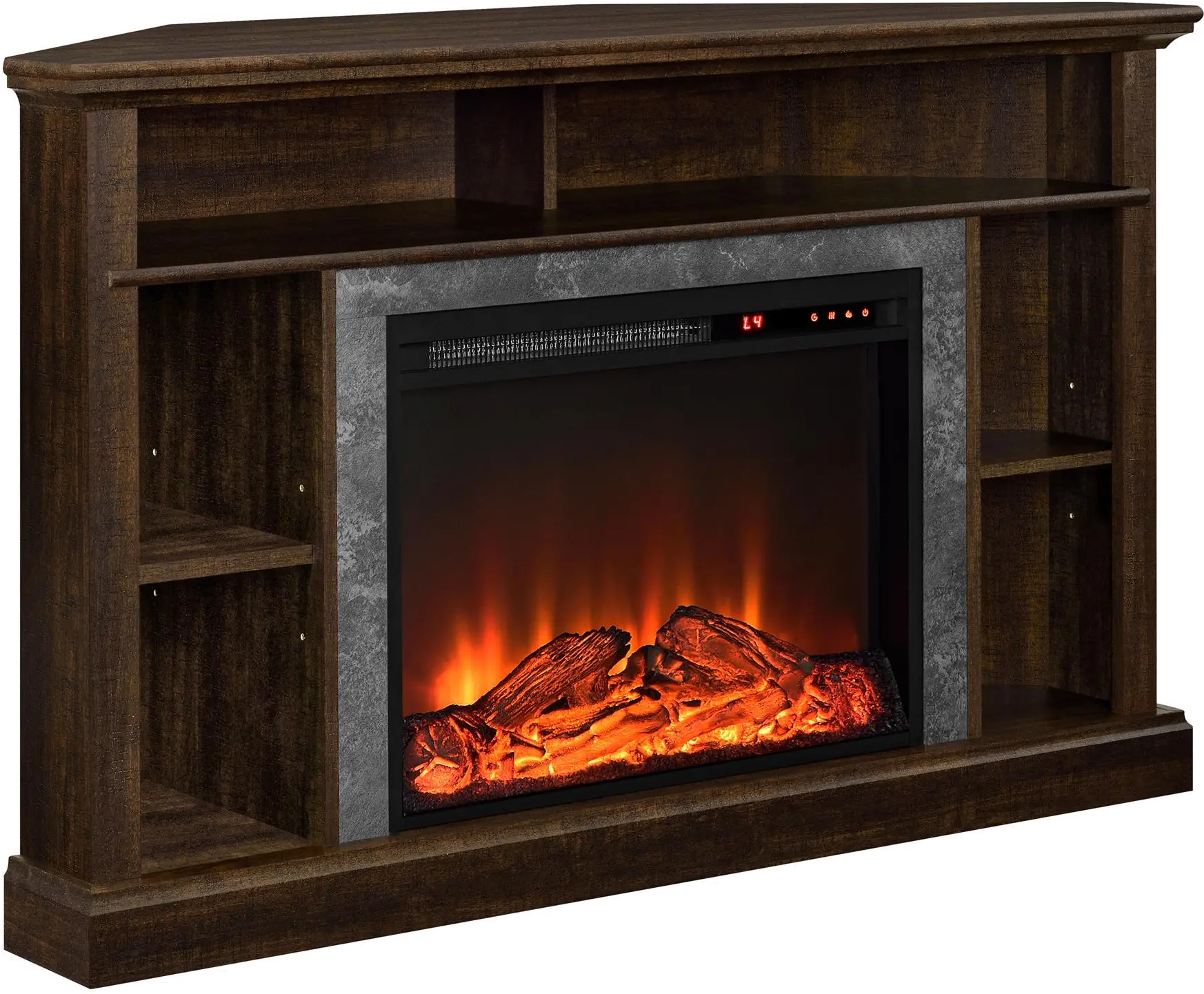 Overland Dark Brown Electric Corner Fireplace 50  TV Stand-4