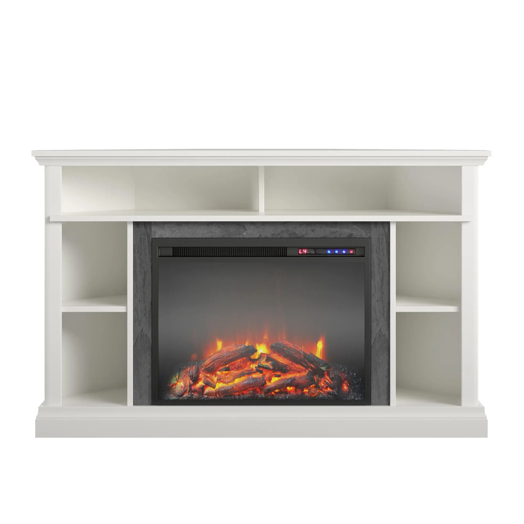 Overland White 50  Corner Fireplace TV stand-1