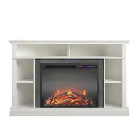 Overland White 50  Corner Fireplace TV stand