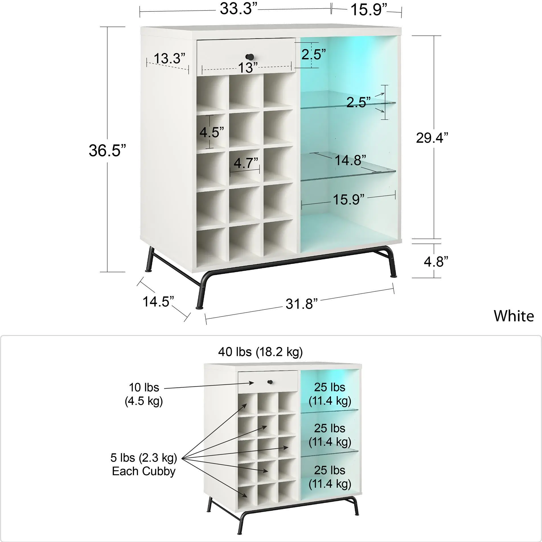 Melbourne White Bar Cabinet-8