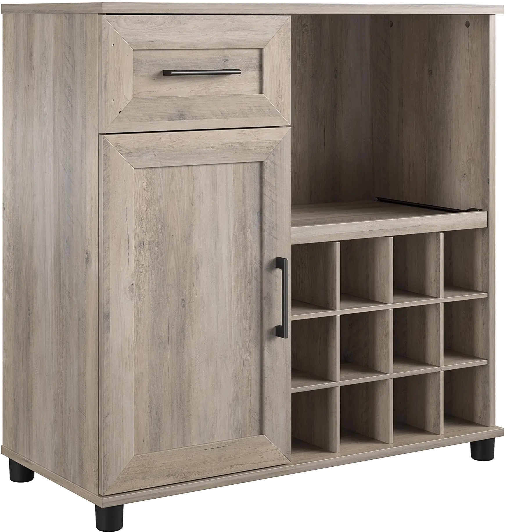 Dwyer Gray Oak Bar Cabinet-5