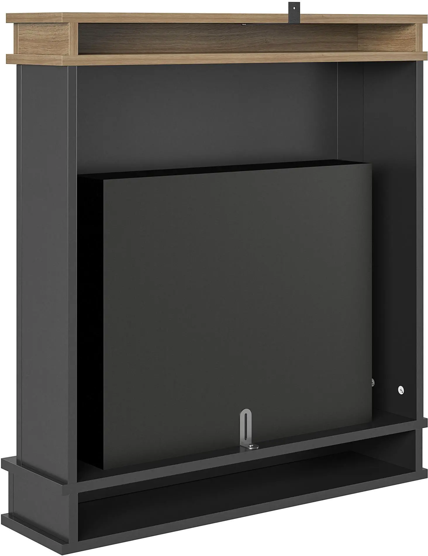 Mateo Black Fireplace with Natural Mantel-5