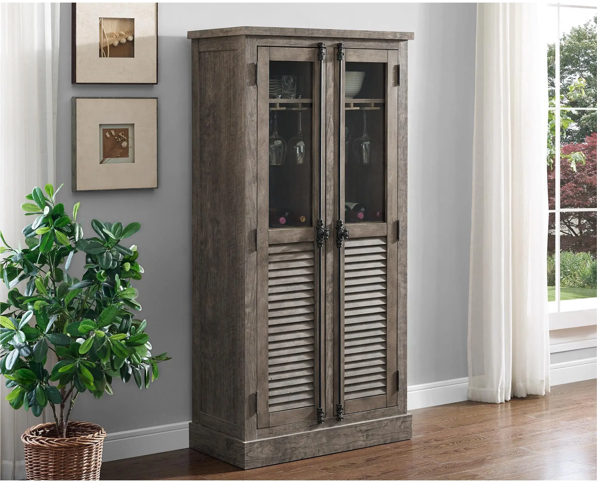 Sienna Park Medium Brown Beverage Cabinet-1