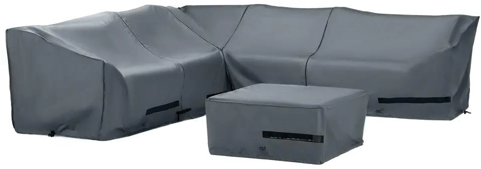 Deco 6 Piece Sectional and Coffee Table Patio Set Furniture Covers-1