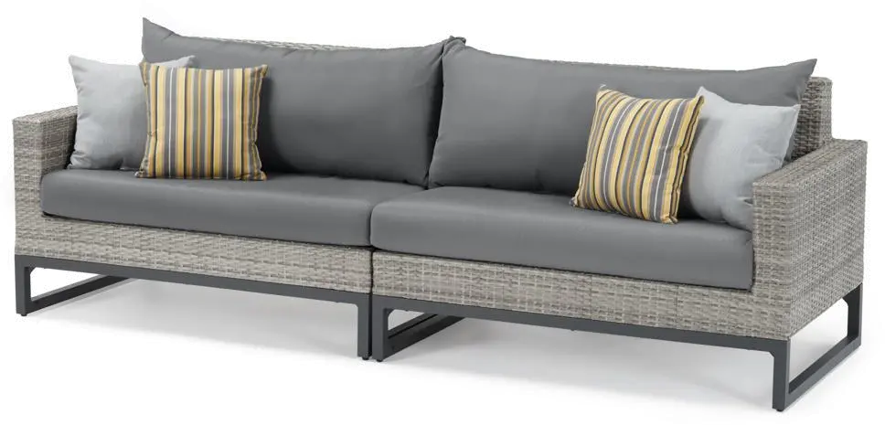 Milo Gray 6 Piece Sectional with Gray Cushions and Fire Pit-3